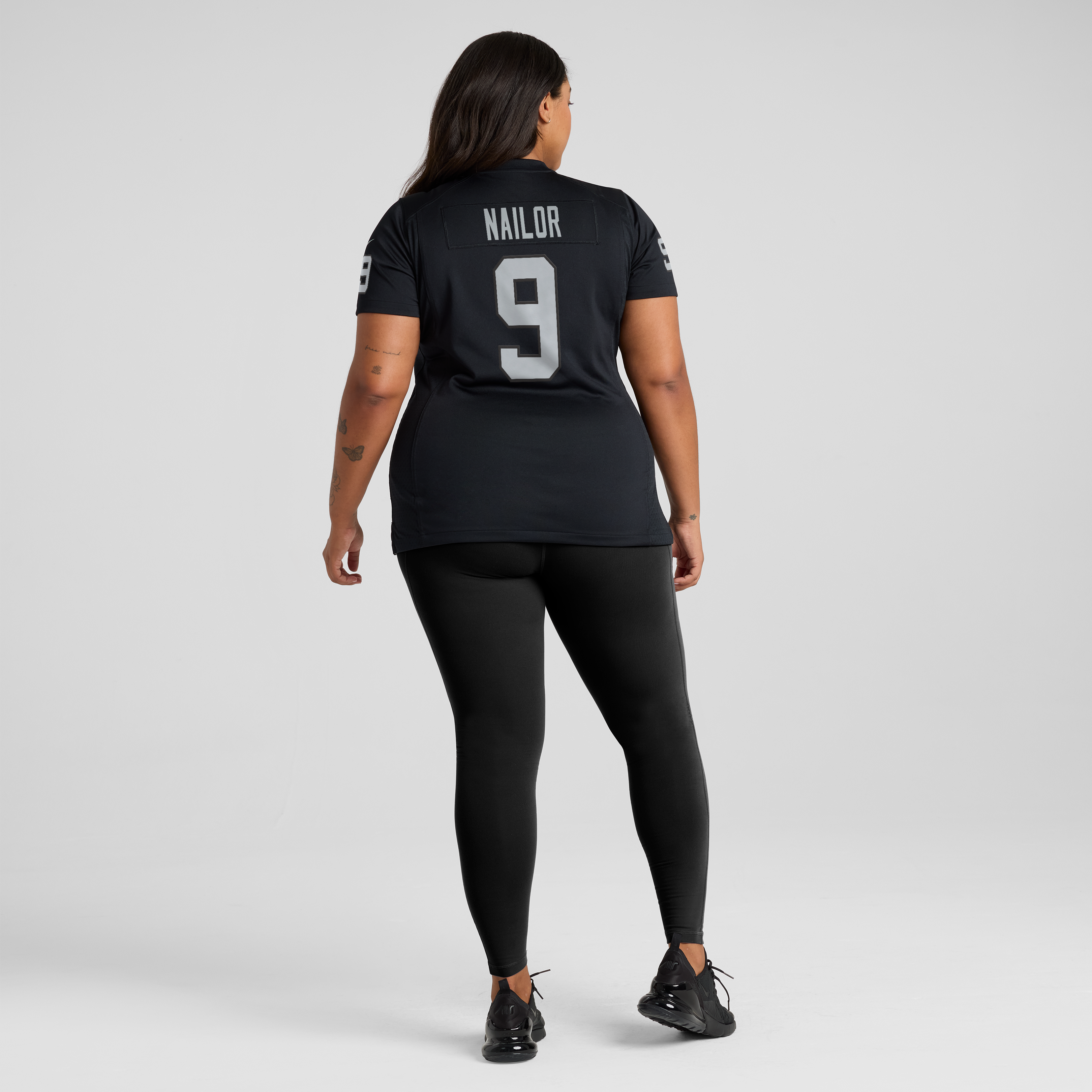 Maillot de match Nike Jalen Nailor noir pour femme, équipe des Raiders Las Vegas