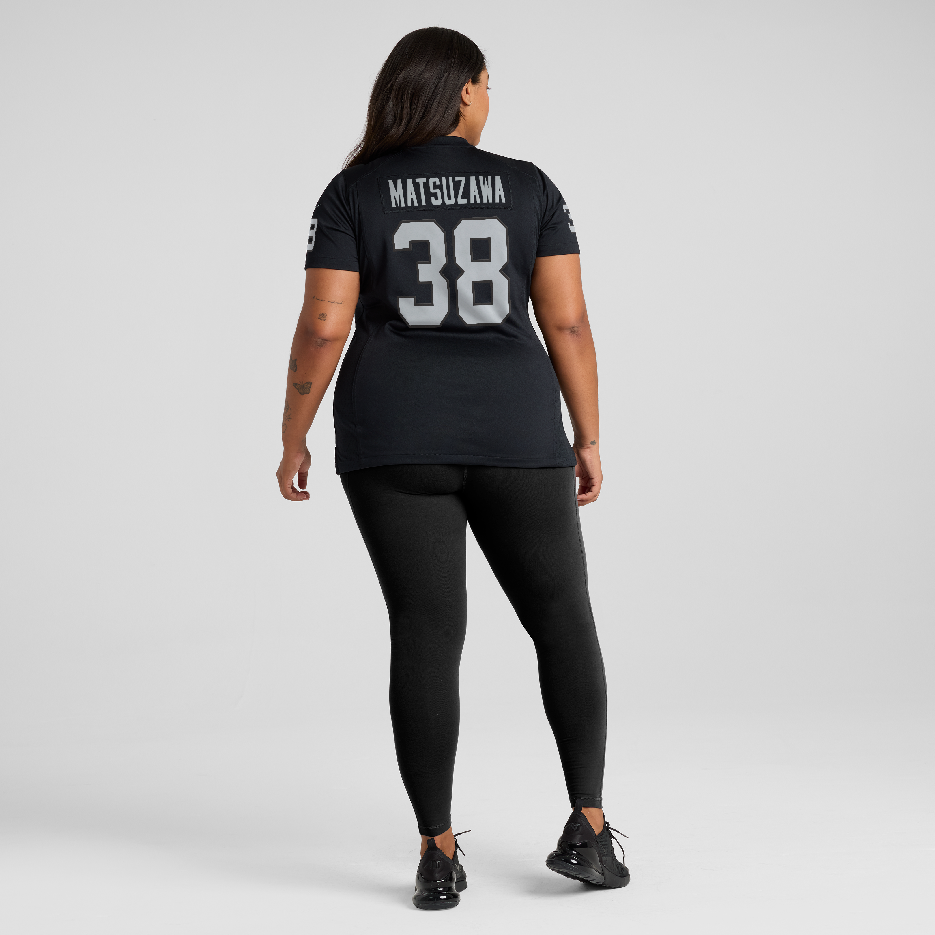 Maillot de match l'équipe Nike Kansei Matsuzawa pour femme, noir, Las Vegas Raiders
