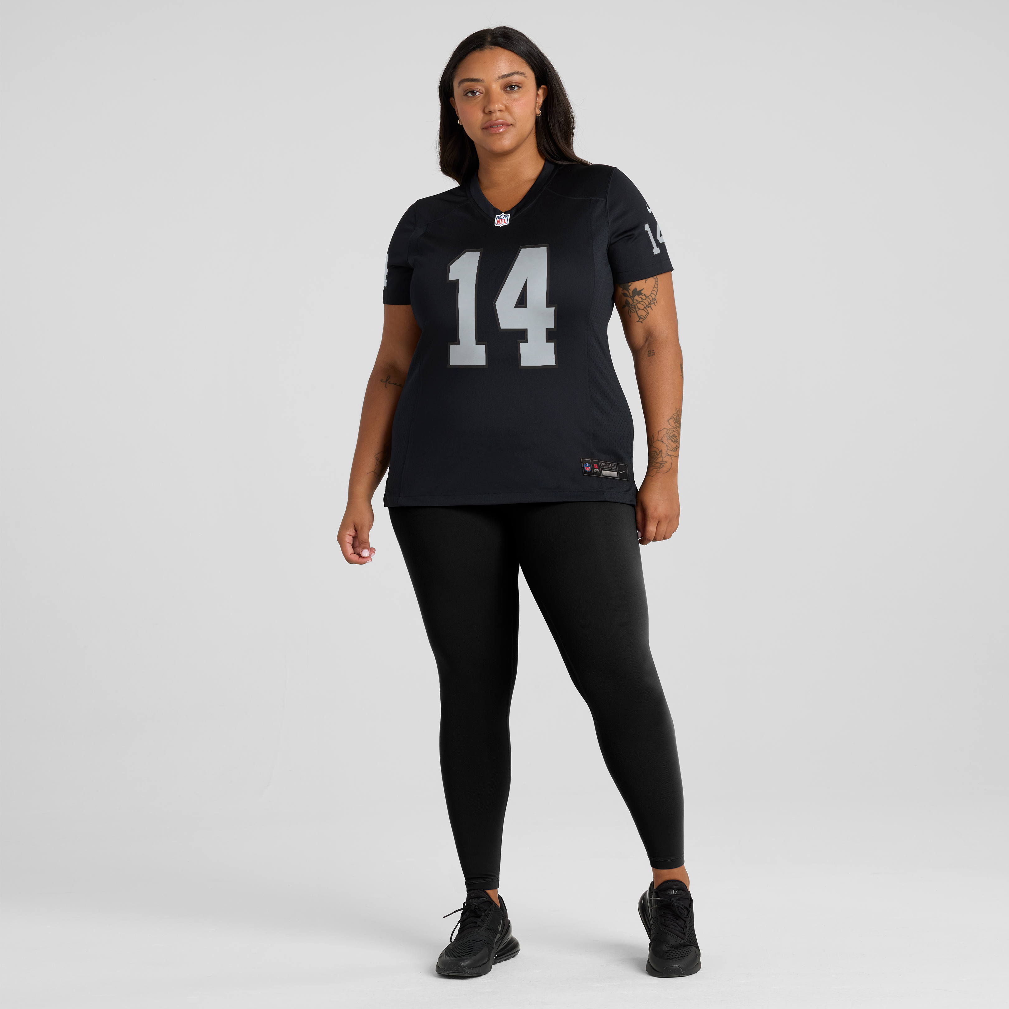 Maillot de match Nike Matt Gay noir pour femme, équipe des Raiders Las Vegas