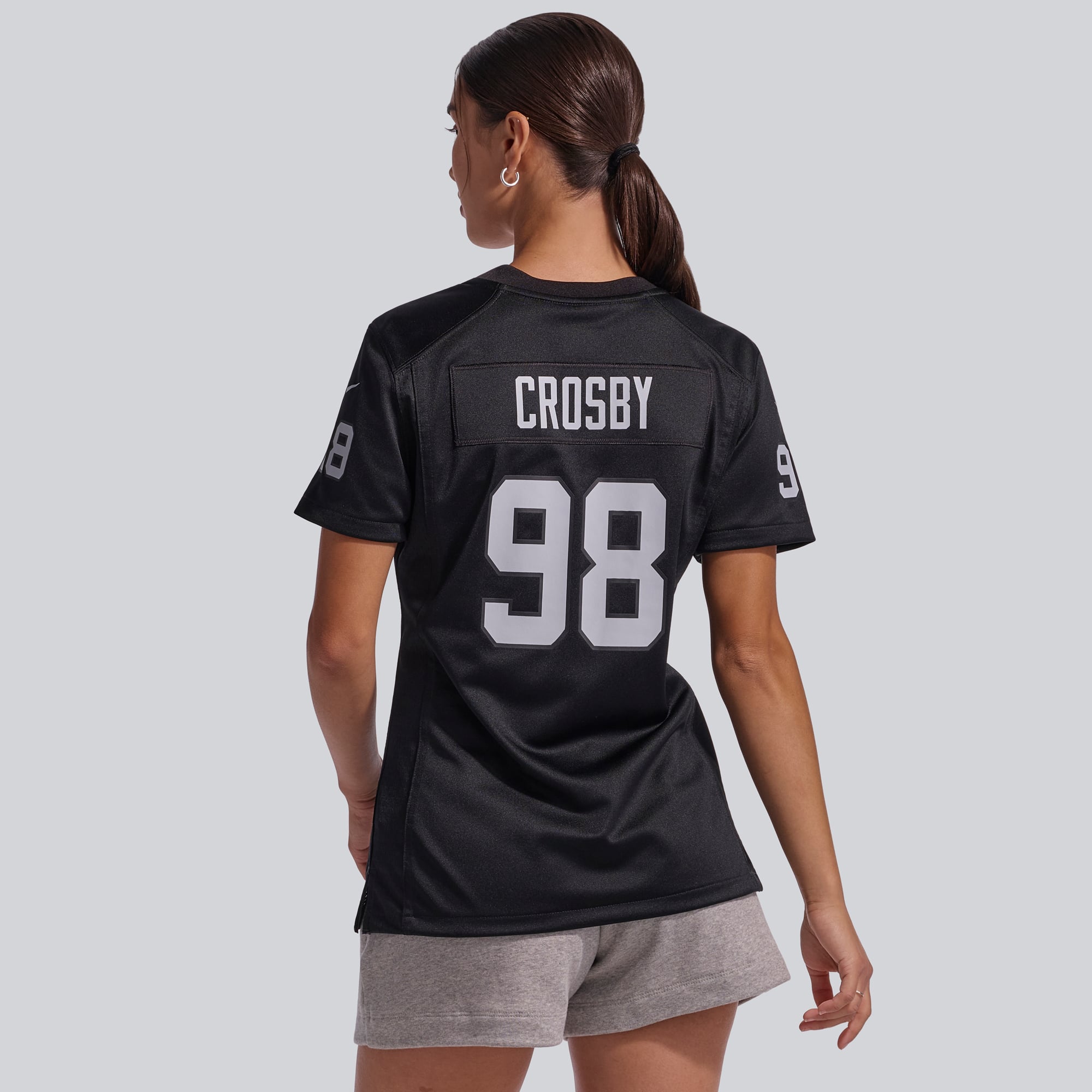 Maillot Nike Maxx Crosby pour femme, noir, Las Vegas Raiders