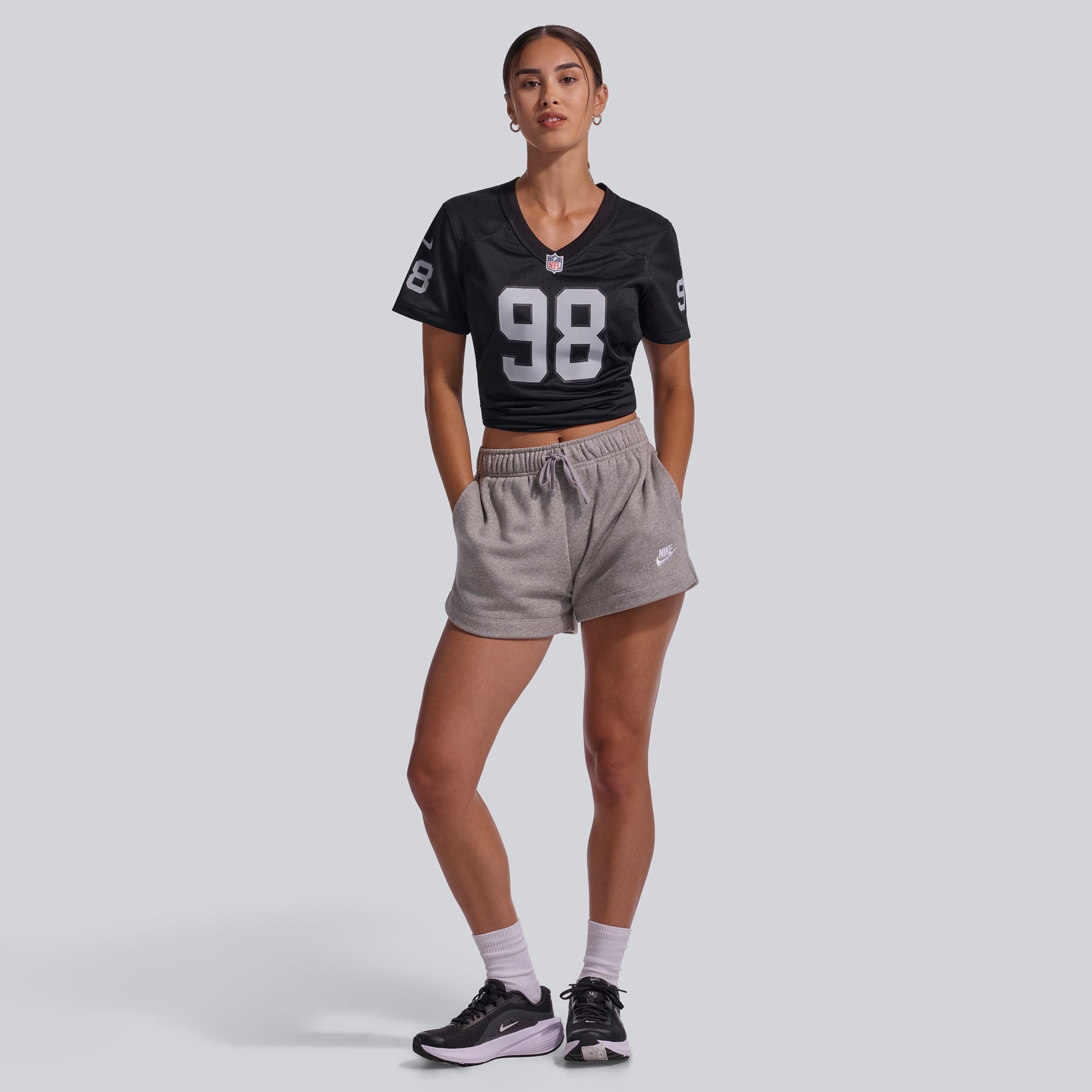 Maillot Nike Maxx Crosby pour femme, noir, Las Vegas Raiders