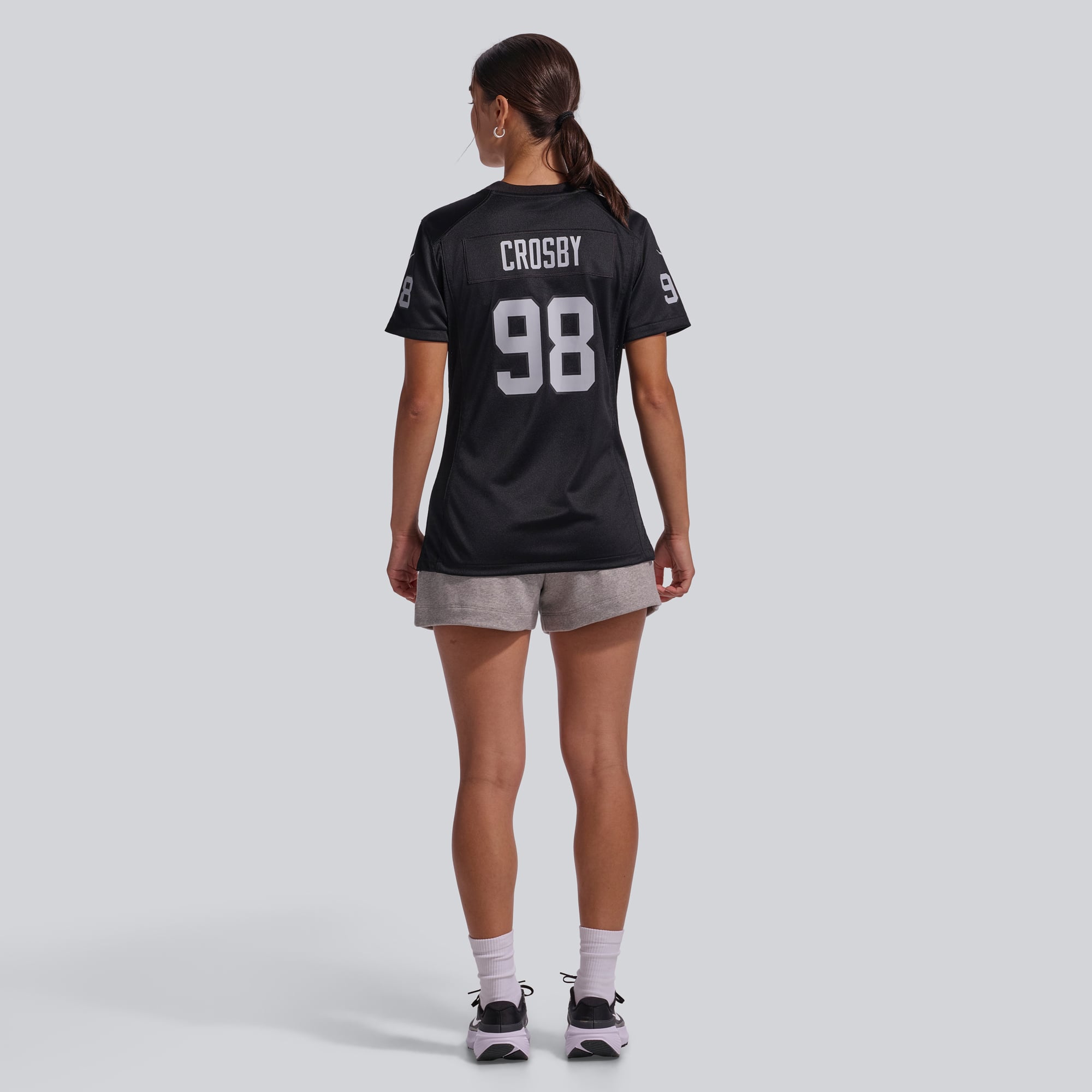 Maillot Nike Maxx Crosby pour femme, noir, Las Vegas Raiders