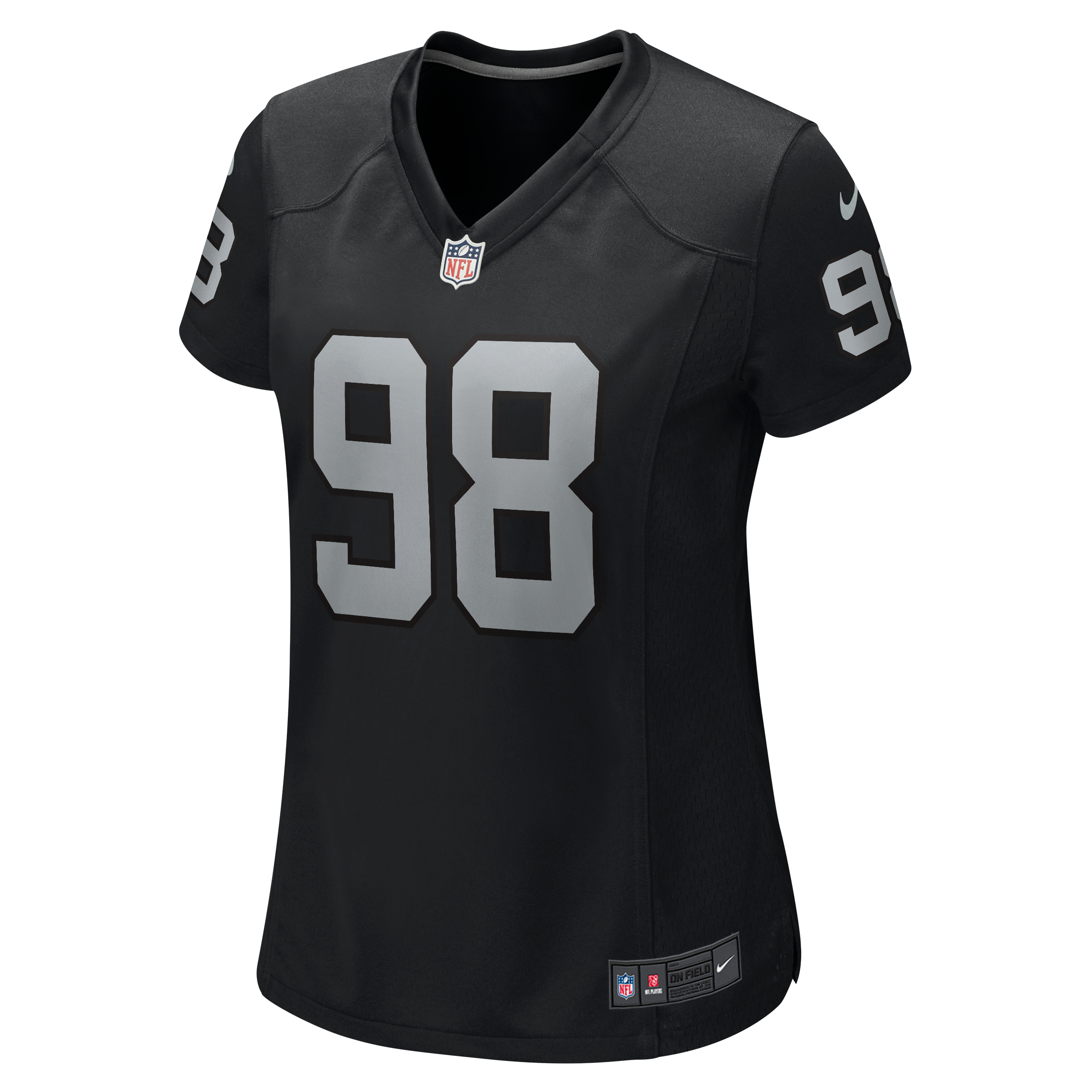 Maillot Nike Maxx Crosby pour femme, noir, Las Vegas Raiders