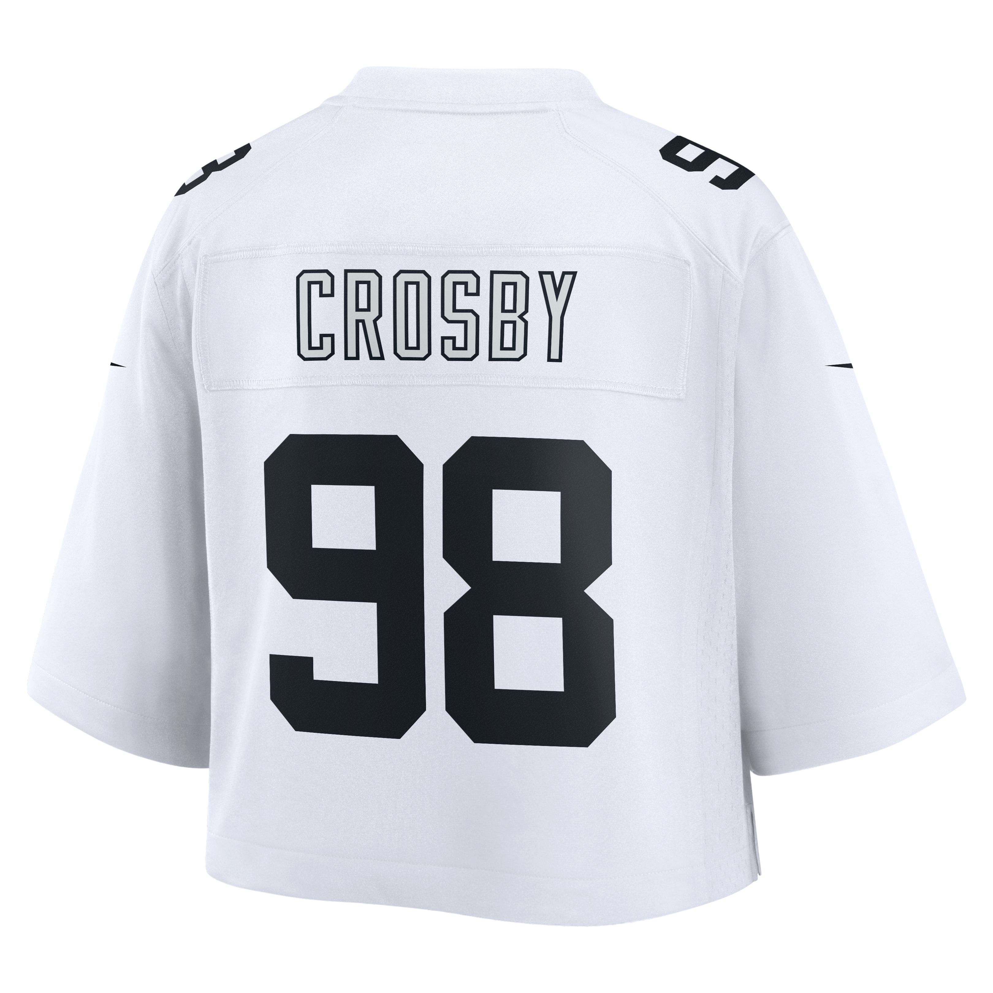 Women's Nike Maxx Crosby White Las Vegas Raiders Cropped Fashion Game Jersey