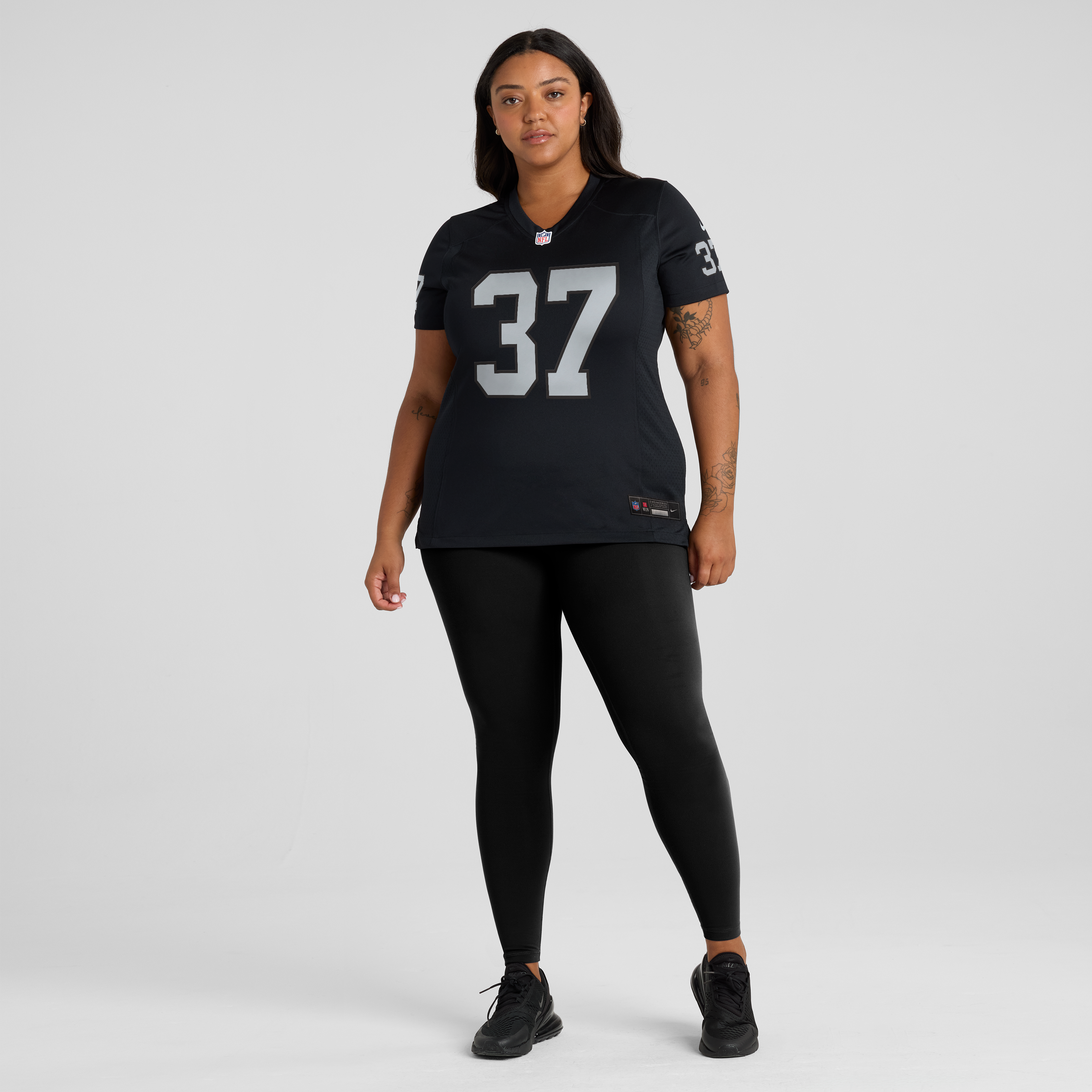 Maillot de match Nike Roman Hemby noir pour femme, équipe des Raiders Las Vegas