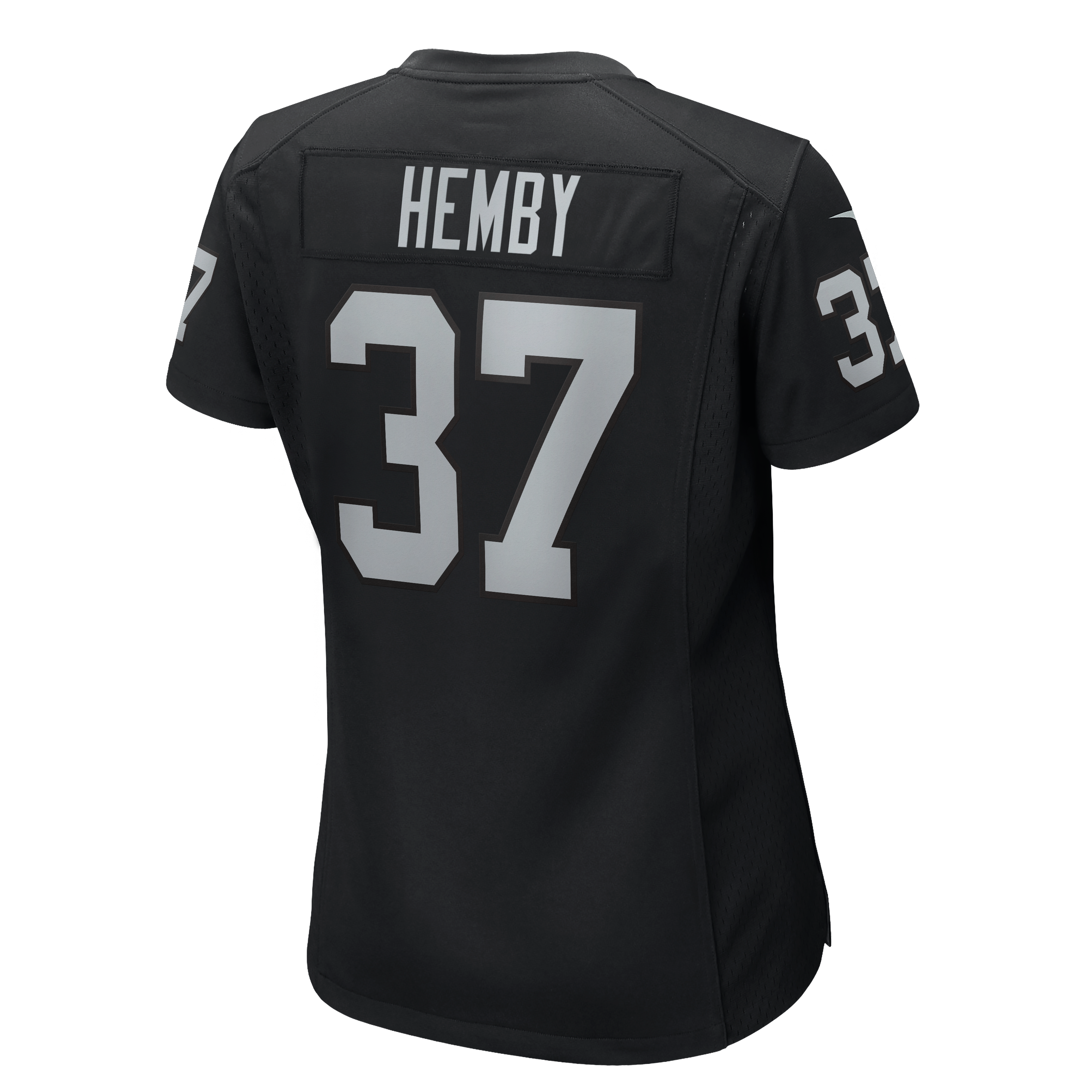 Maillot de match Nike Roman Hemby noir pour femme, équipe des Raiders Las Vegas