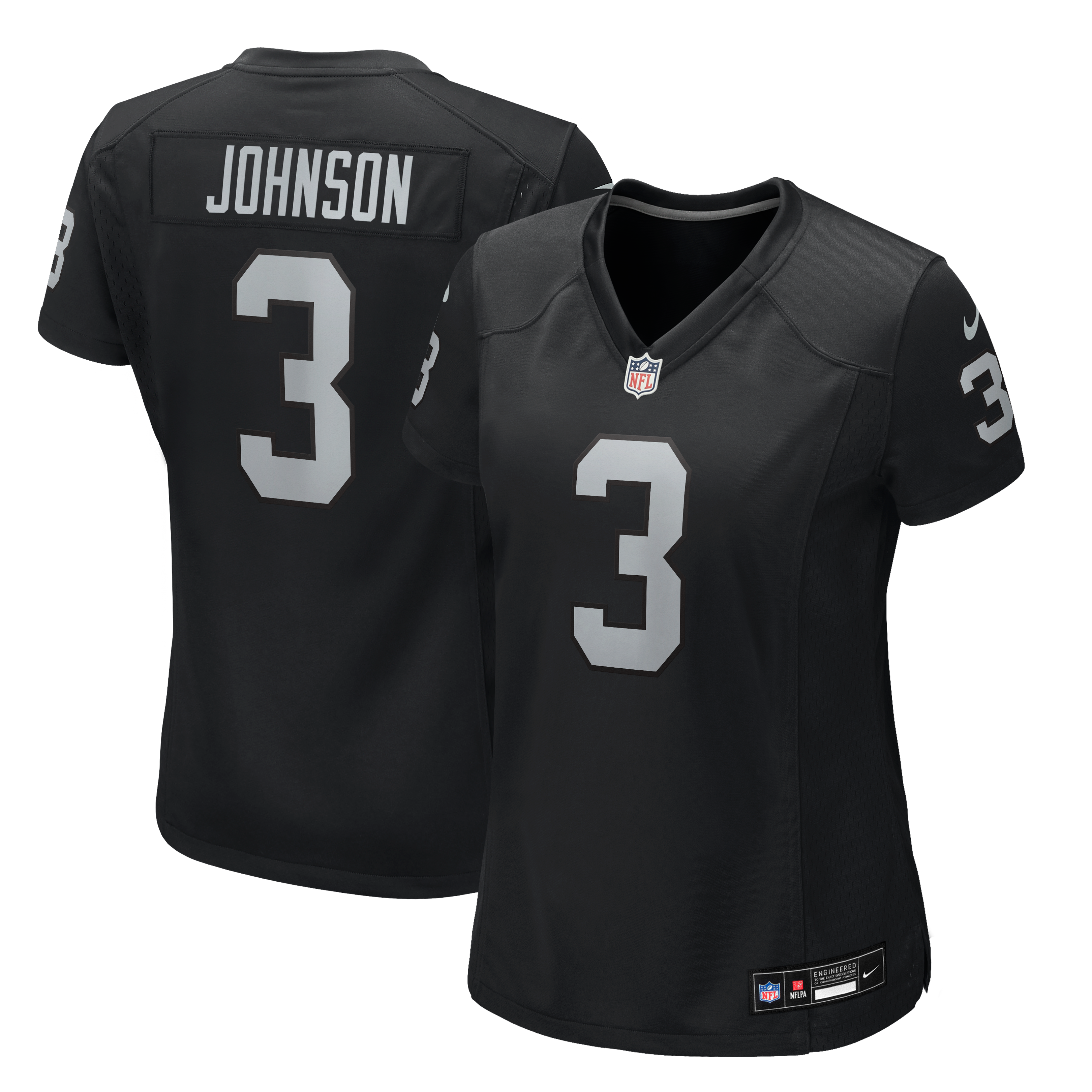 Women's Nike Taron Johnson Black Las Vegas Raiders Team Game Jersey