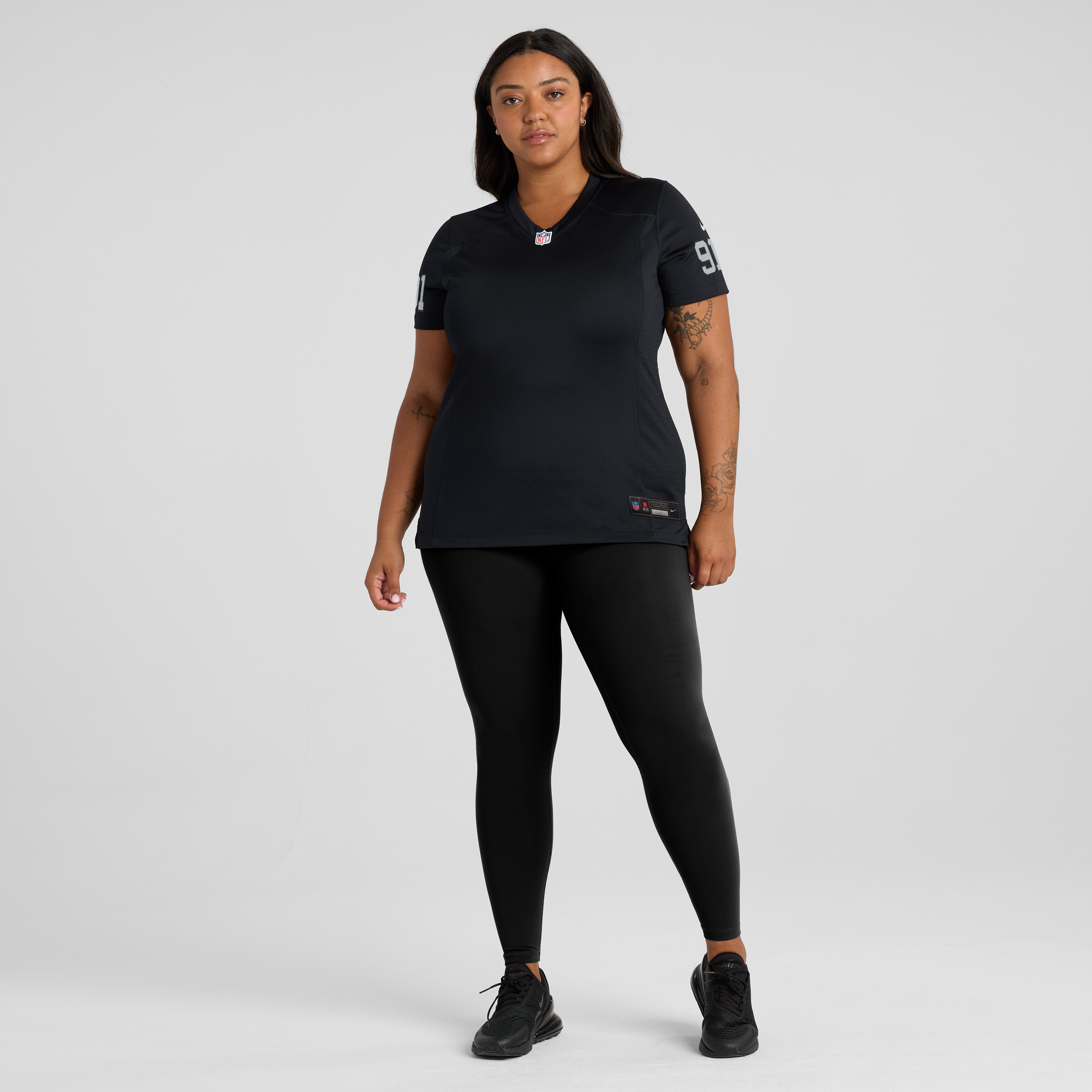 Maillot de match Nike Tim Keenan III noir pour femme, Las Vegas Raiders