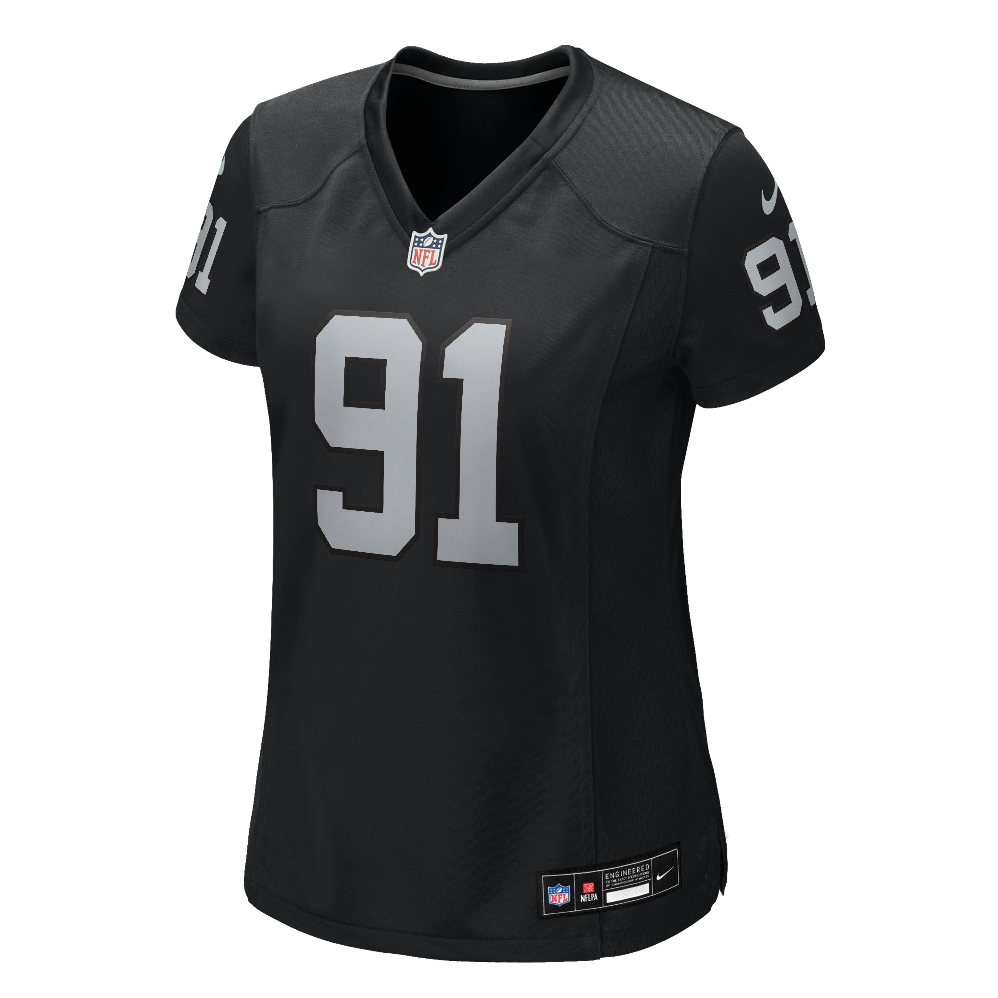 Maillot de match Nike Tim Keenan III noir pour femme, Las Vegas Raiders