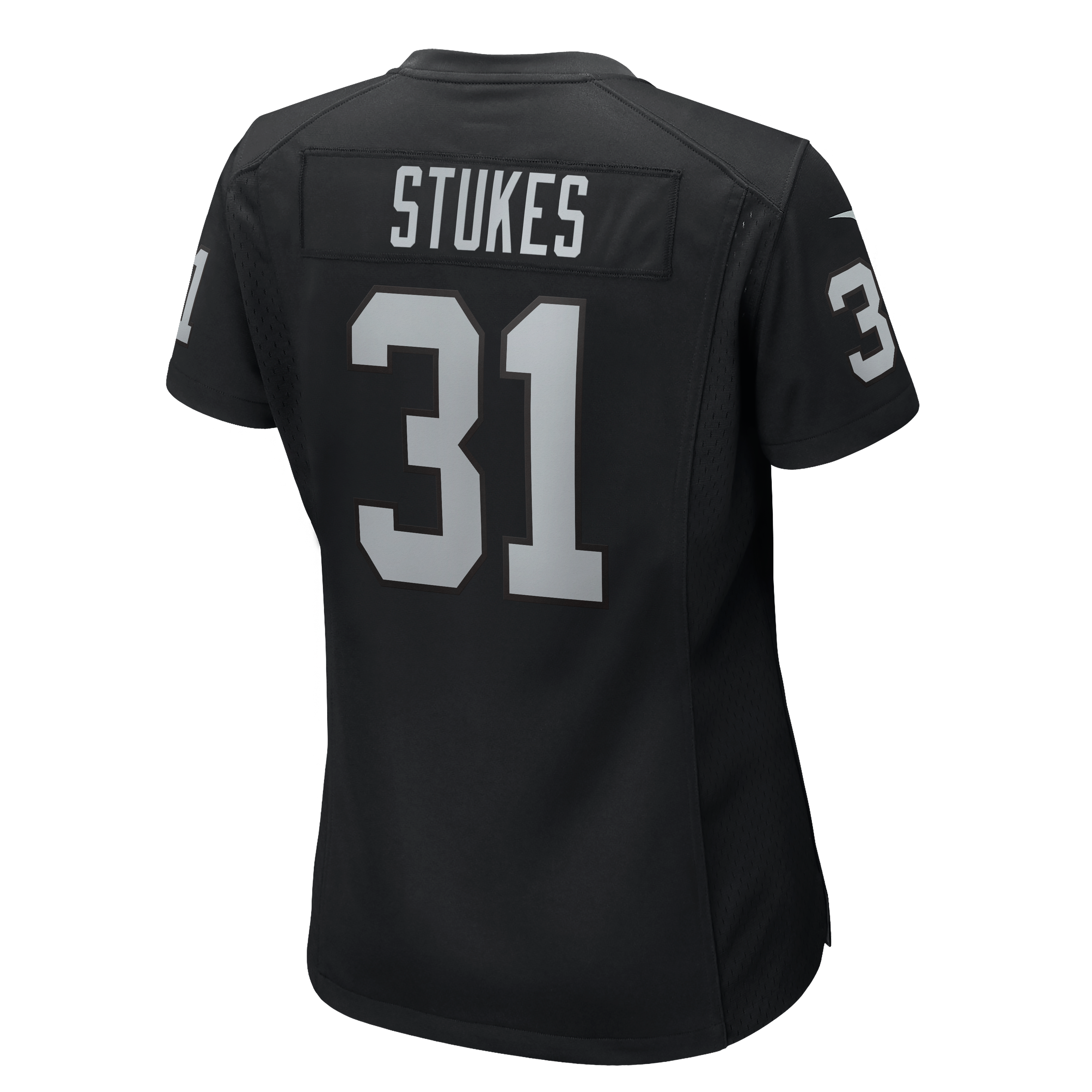 Maillot de match Nike Treydan Stukes noir pour femme, équipe des Raiders Las Vegas