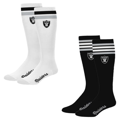 Las Vegas Raiders PRO Compression Women's Varsity Stripe Knee-High Compression Socks Two Pack