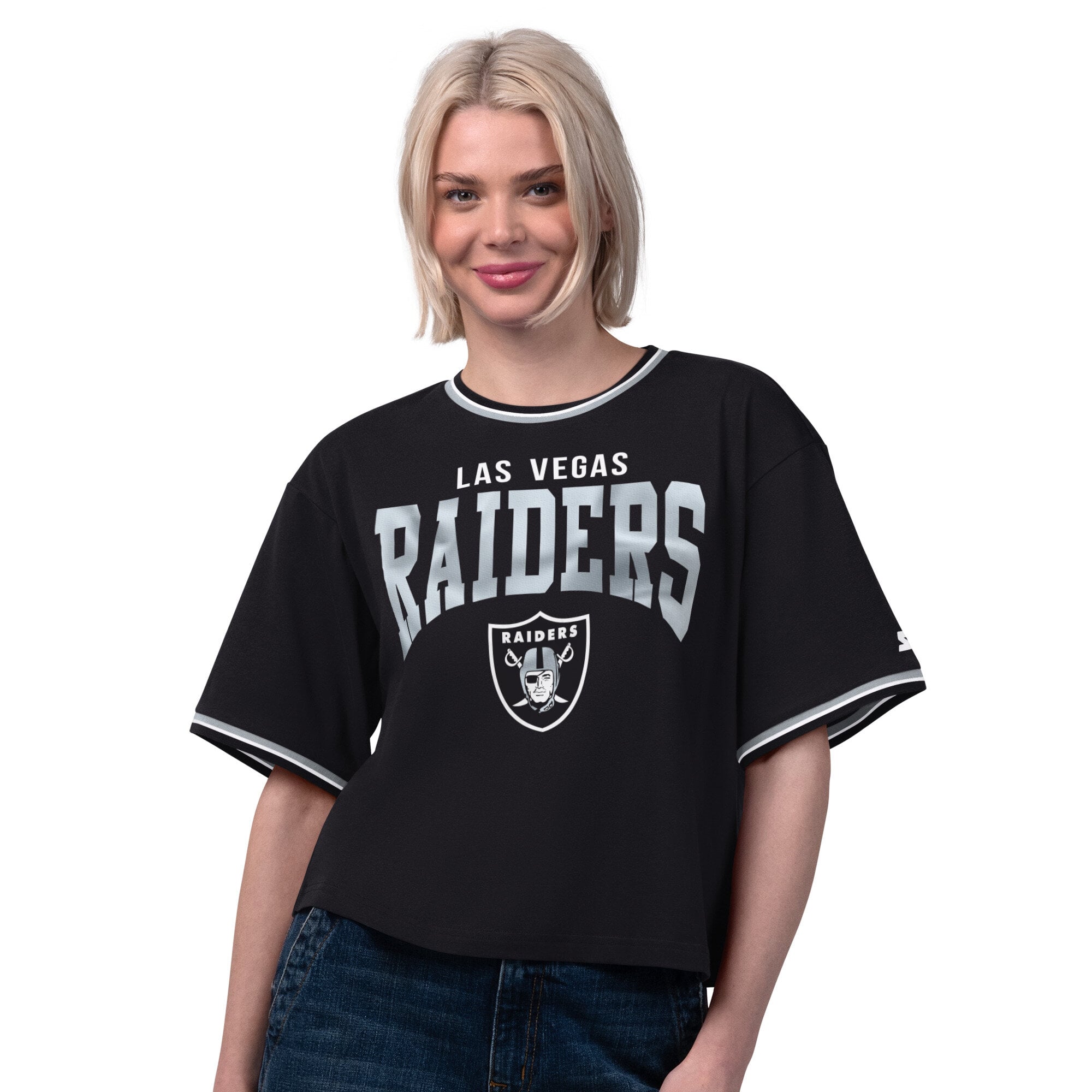 T-shirt court Starter noir pour femmes, Las Vegas Raiders Ace