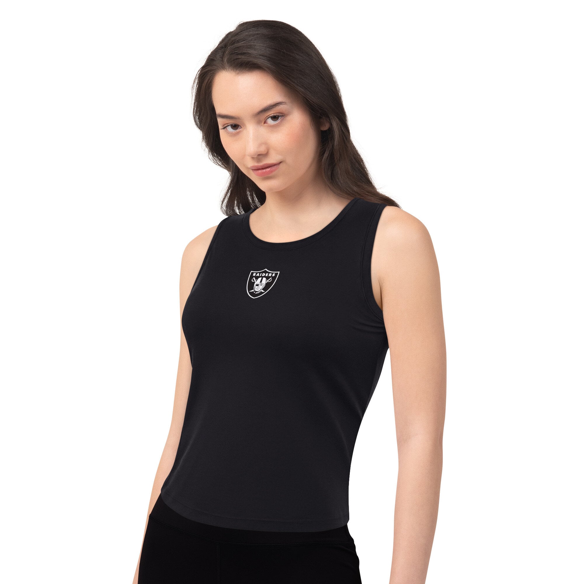 Débardeur court athleisure Starter noir pour femme, Las Vegas Raiders