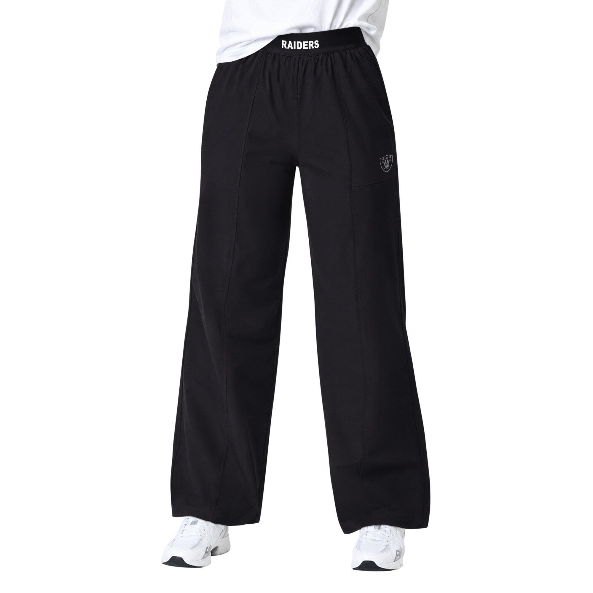 Pantalon de sport à jambes larges Starter noir pour femme, modèle Las Vegas Raiders