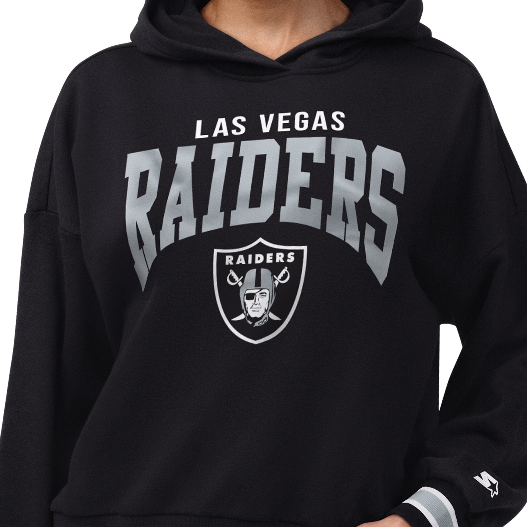 Women's Starter Black Las Vegas Raiders Home Plate Hoodie