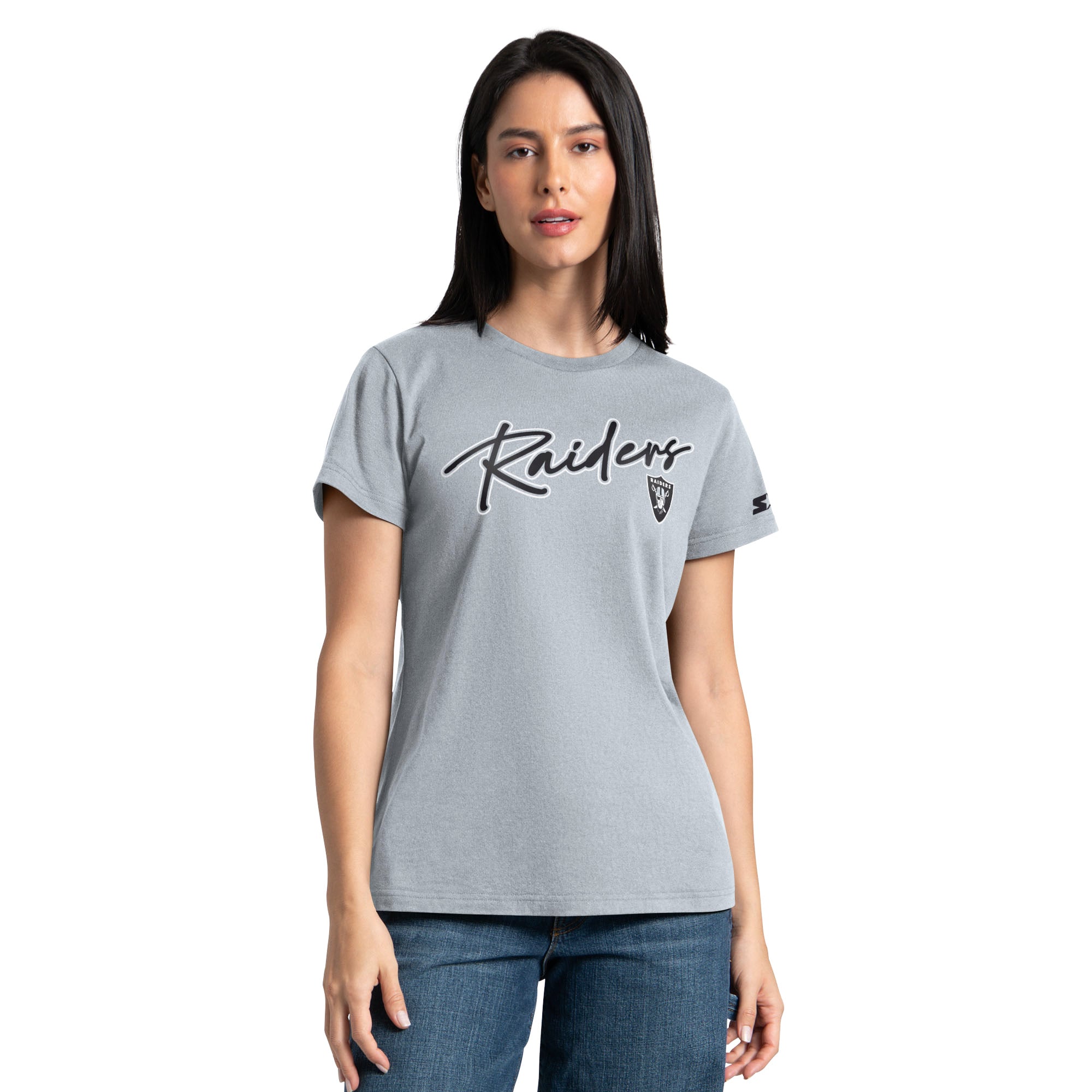 Pack de t-shirts Starter pour femmes, noir et argent, Las Vegas Raiders