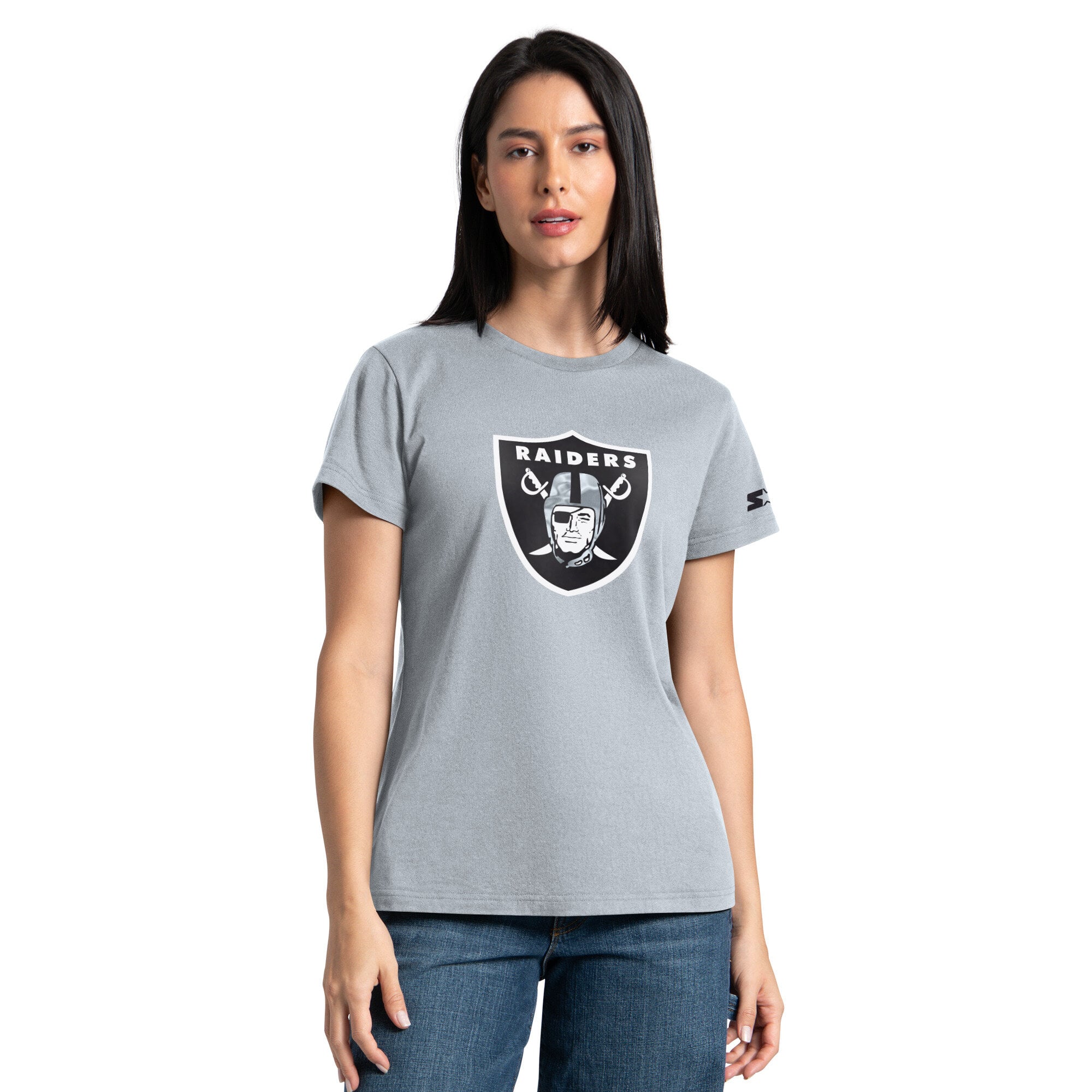 Ensemble sweat à capuche et t-shirt Starter argent/noir pour femme, Las Vegas Raiders