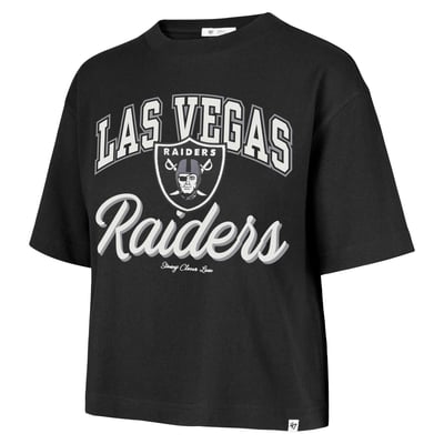Las Vegas Raiders Stoney Clover Lane x '47 Women's Script City Boxy Cropped T-Shirt - Black