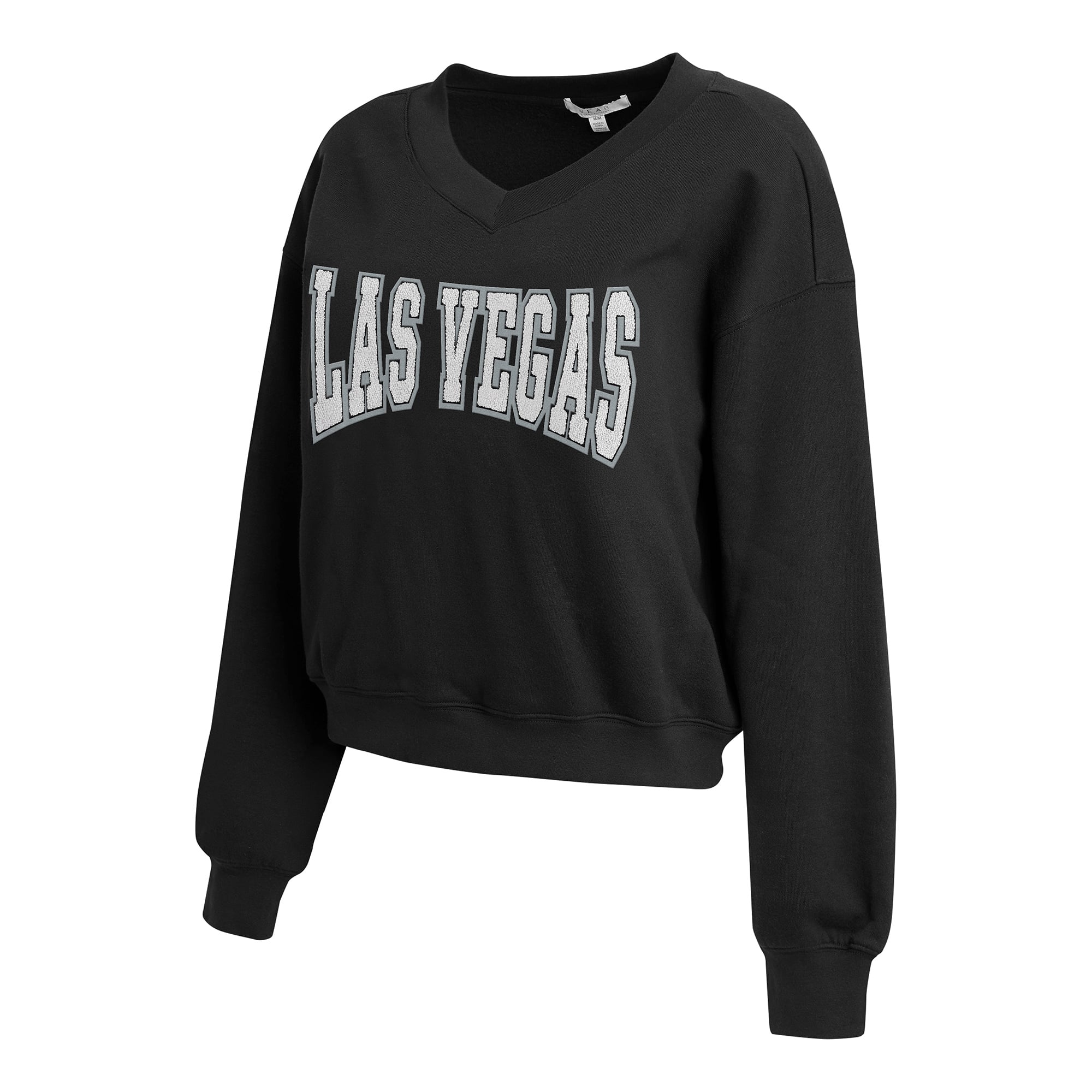 Women's WEAR by Erin Andrews Black Las Vegas Raiders Fleece V-Neck Lounge Set