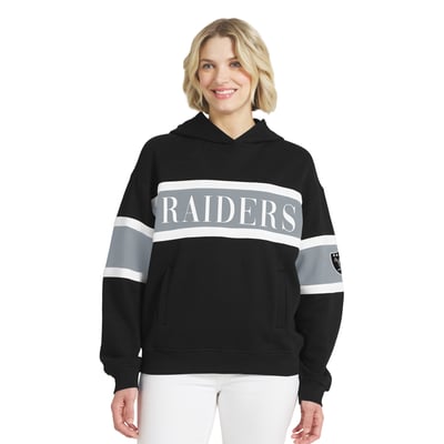  Las Vegas Raiders WEAR by Erin Andrews Women's Stripe Hoodie - Black