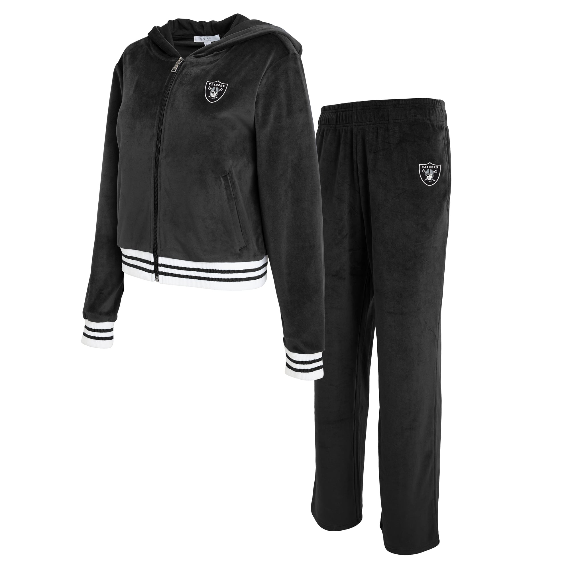 Survêtement en velours noir Las Vegas Raiders de la marque WEAR by Erin Andrews pour femmes