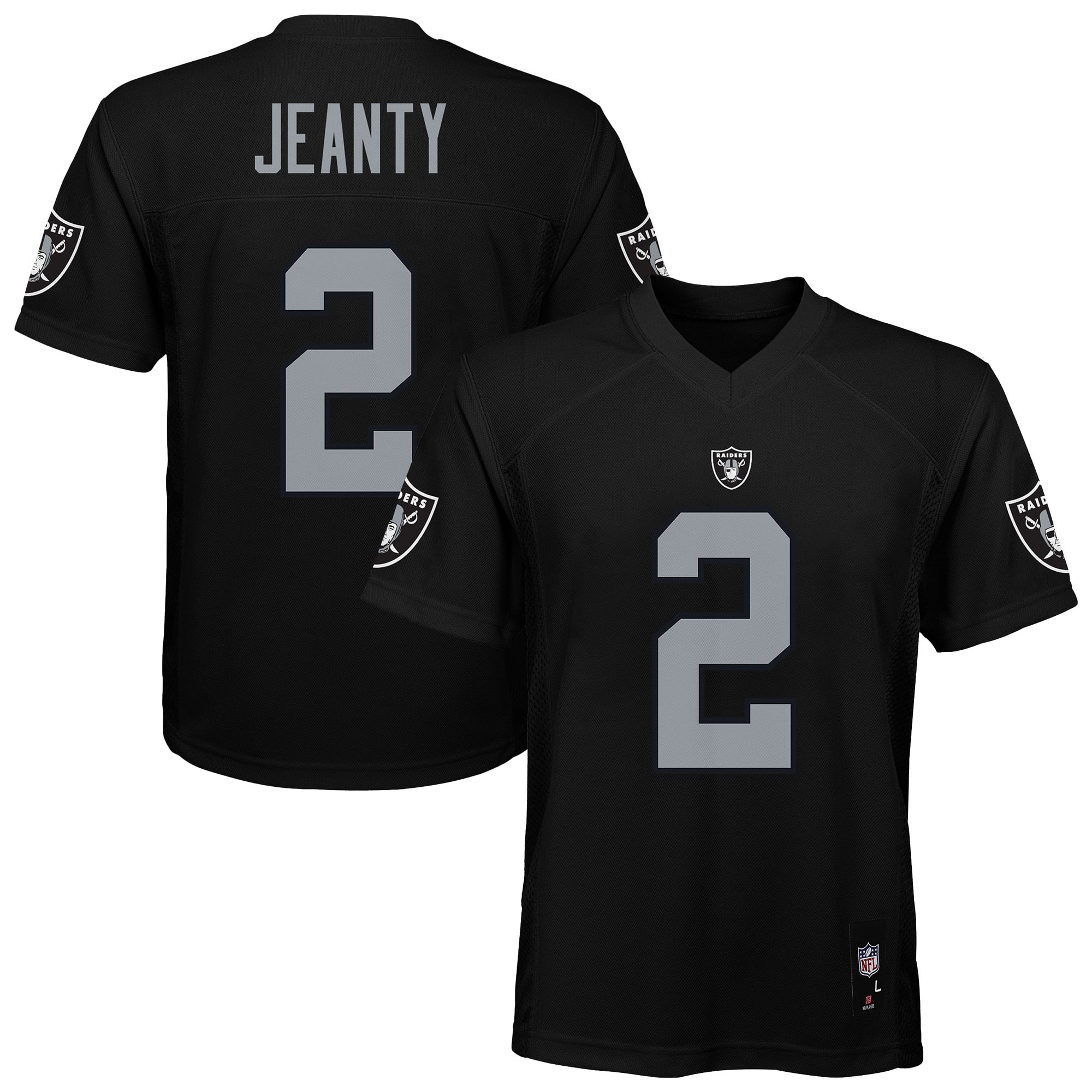 Maillot réplique noir Ashton Jeanty pour jeunes des Raiders de Las Vegas