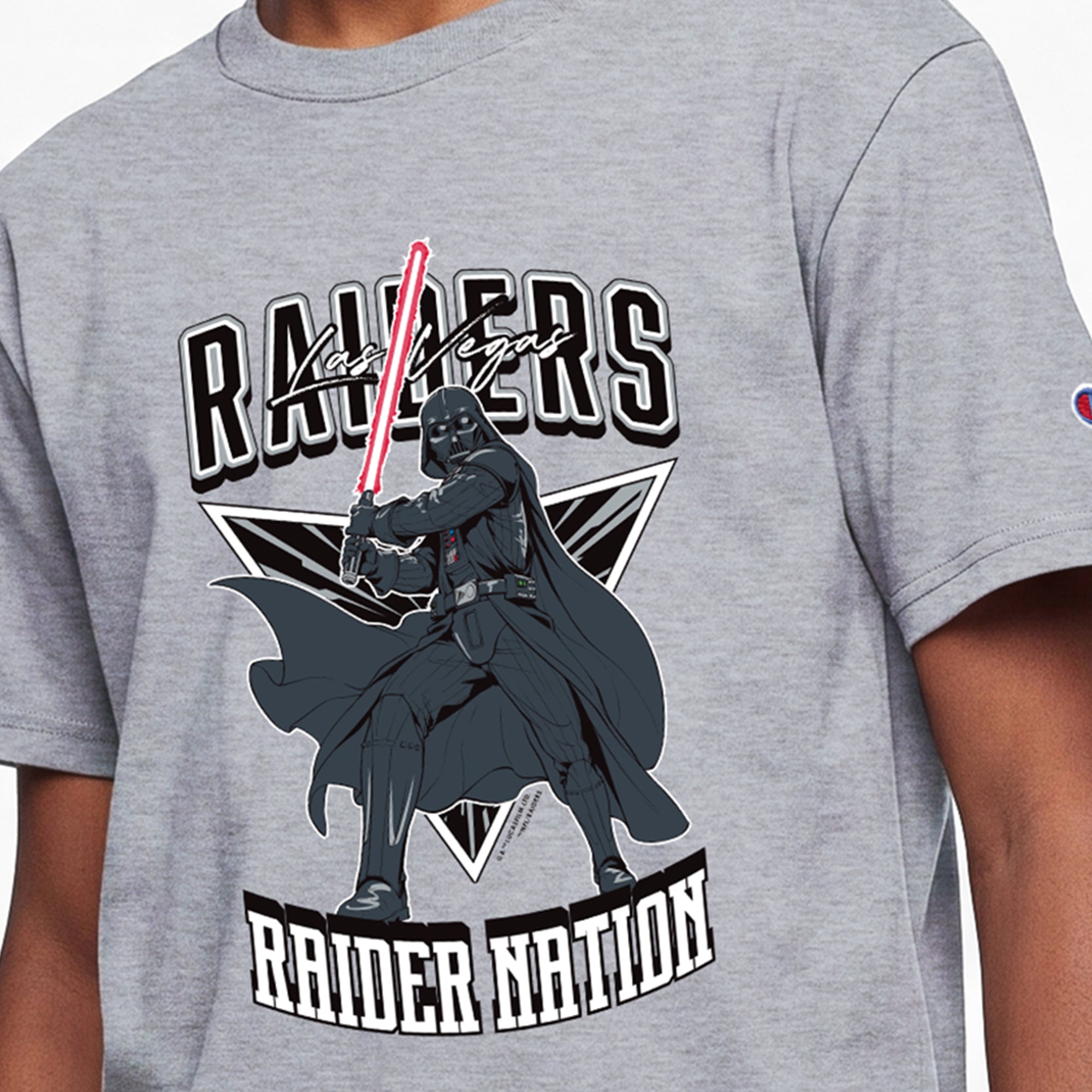 Youth Disney x Champion Heather Gray Las Vegas Raiders Darth Vader T-Shirt