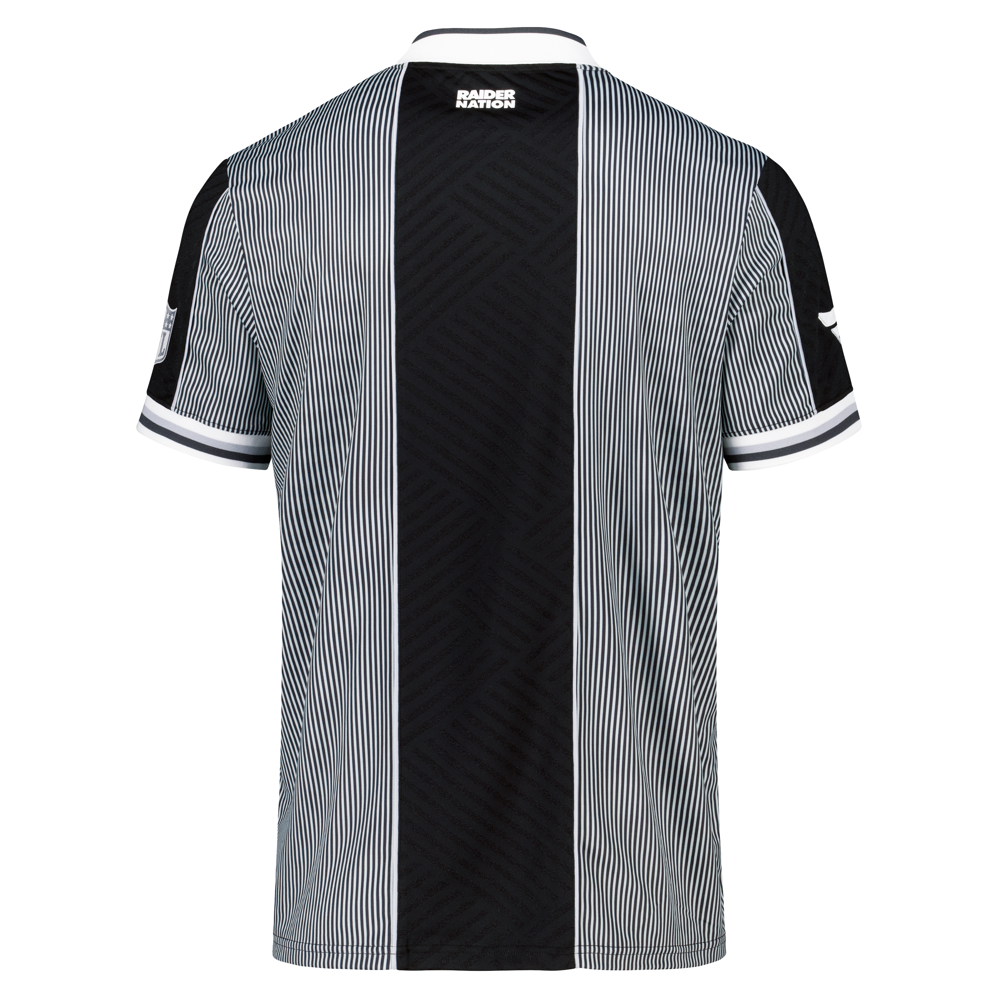 Youth Fanatics Silver/Black Las Vegas Raiders Football x Collared Fan Top