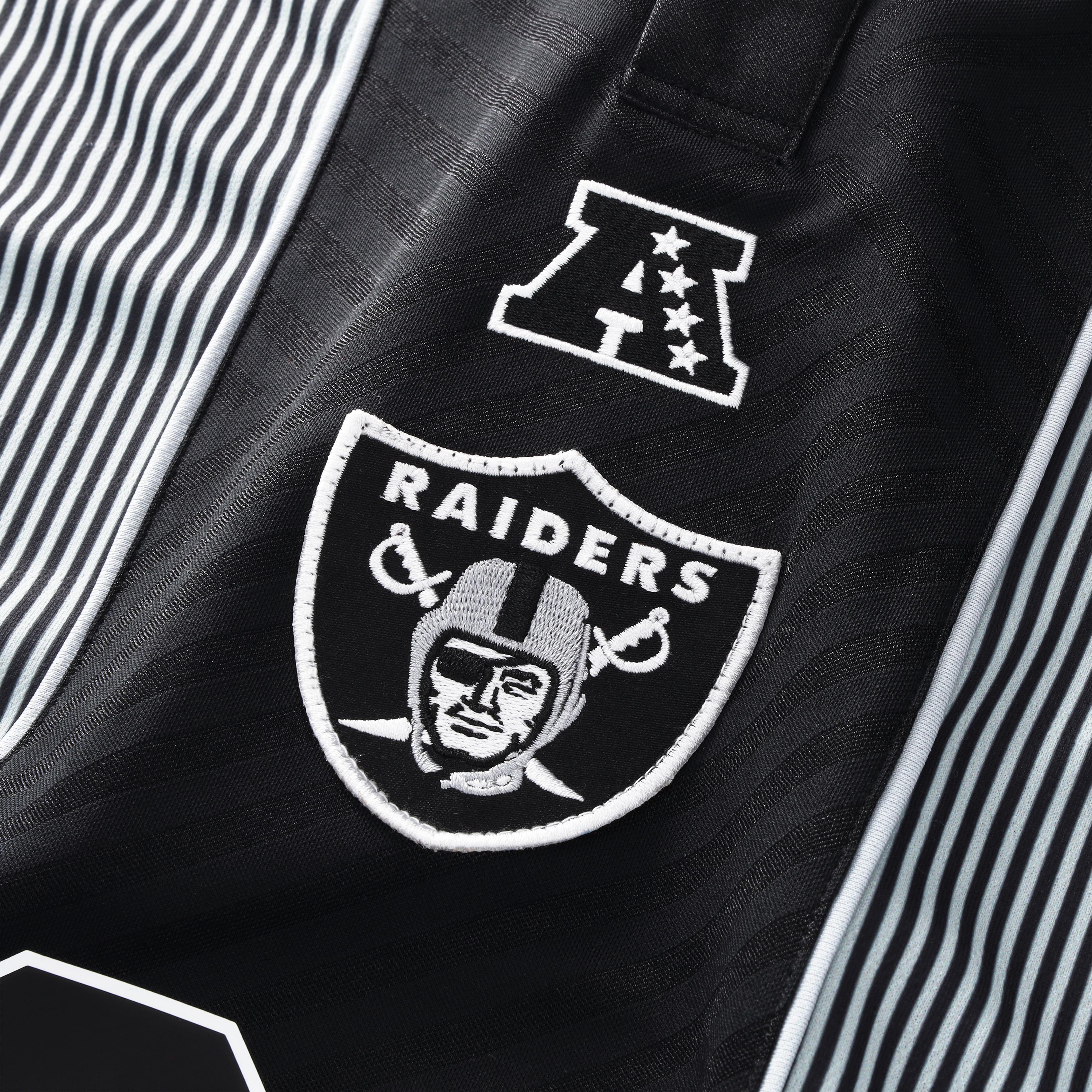 Youth Fanatics Silver/Black Las Vegas Raiders Football x Collared Fan Top