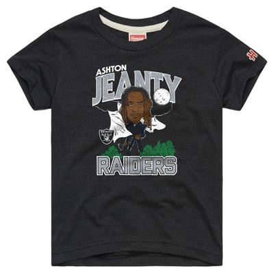 Ashton Jeanty Las Vegas Raiders Homage Youth Caricature T-Shirt - Charcoal