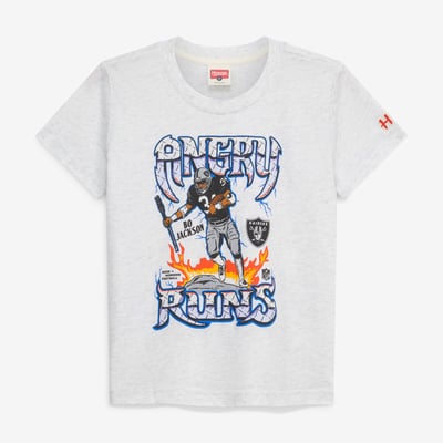Bo Jackson Las Vegas Raiders Homage Youth Angry Runs Tri-Blend T-Shirt - Ash