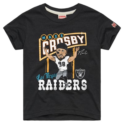 Maxx Crosby Las Vegas Raiders Homage Youth Caricature T-Shirt - Charcoal