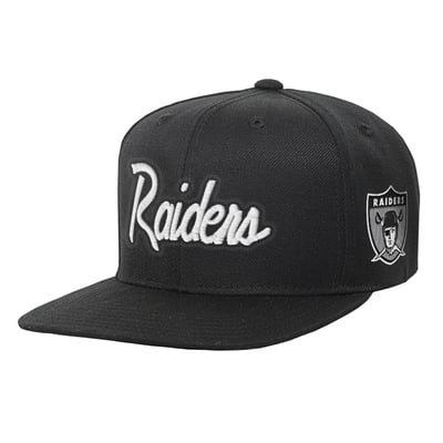 Las Vegas Raiders Mitchell & Ness Youth Head Coach Flat Brim Snapback Hat - Black
