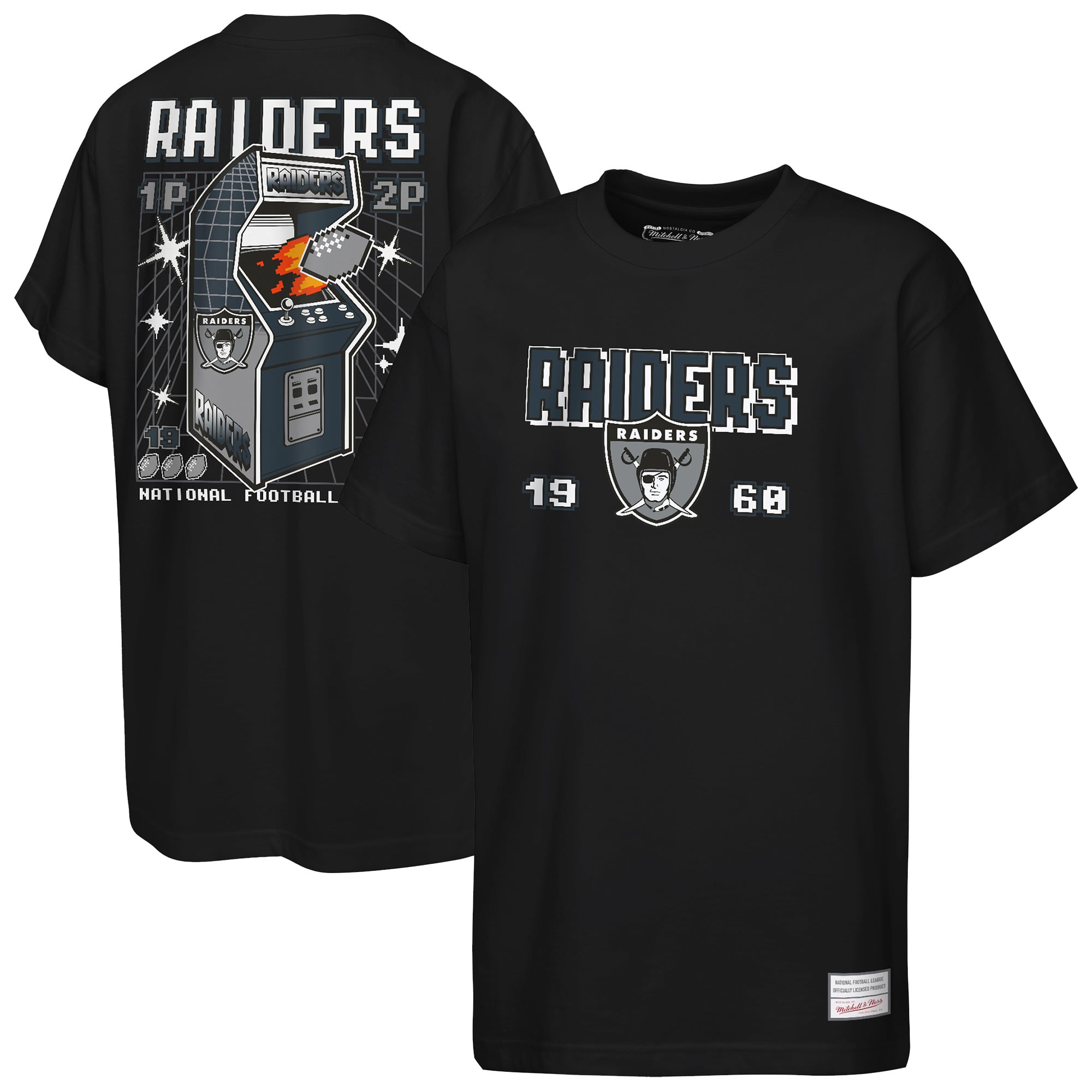 Youth Mitchell & Ness  Black Las Vegas Raiders Retro Arcade T-Shirt