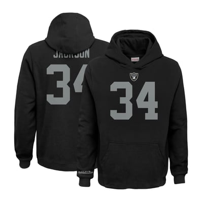 Bo Jackson Las Vegas Raiders Mitchell & Ness Youth Retired Player Name & Number Pullover Hoodie - Black