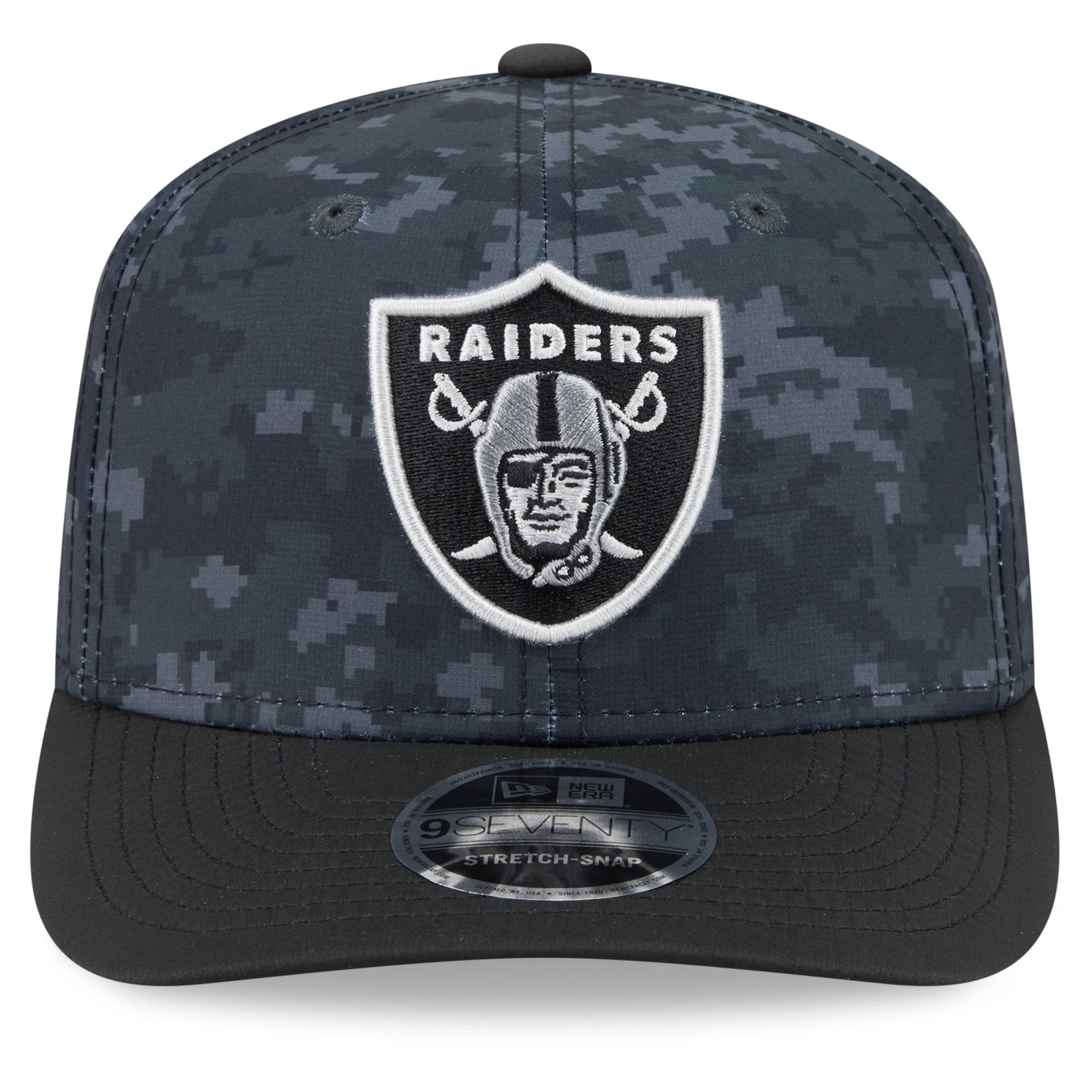 Casquette ajustable New Era noire pour jeunes, Las Vegas Raiders 2026 Salute To Service 9SEVENTY