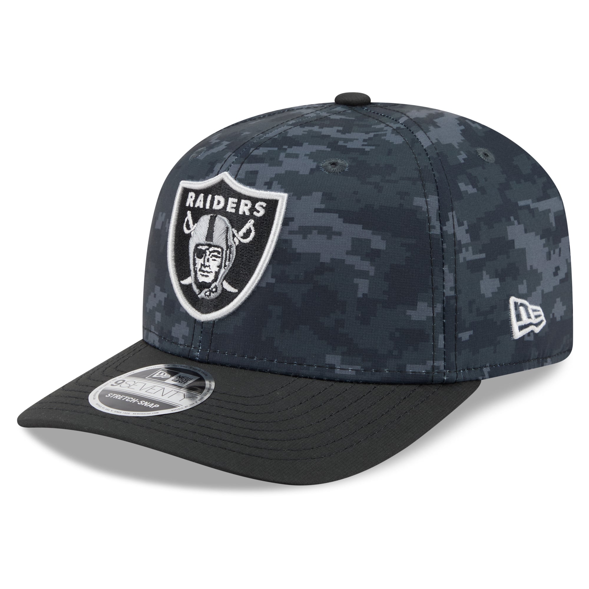 Casquette ajustable New Era noire pour jeunes, Las Vegas Raiders 2026 Salute To Service 9SEVENTY
