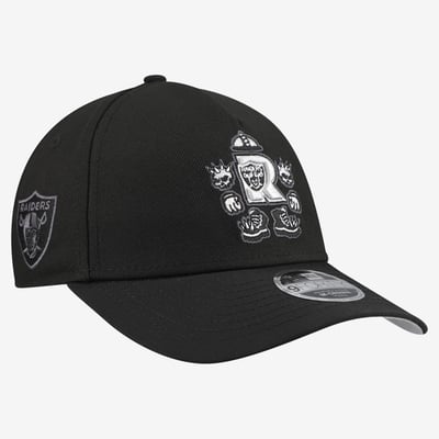 Las Vegas Raiders New Era Youth Cartoon 9FORTY A-Frame Adjustable Hat - Black
