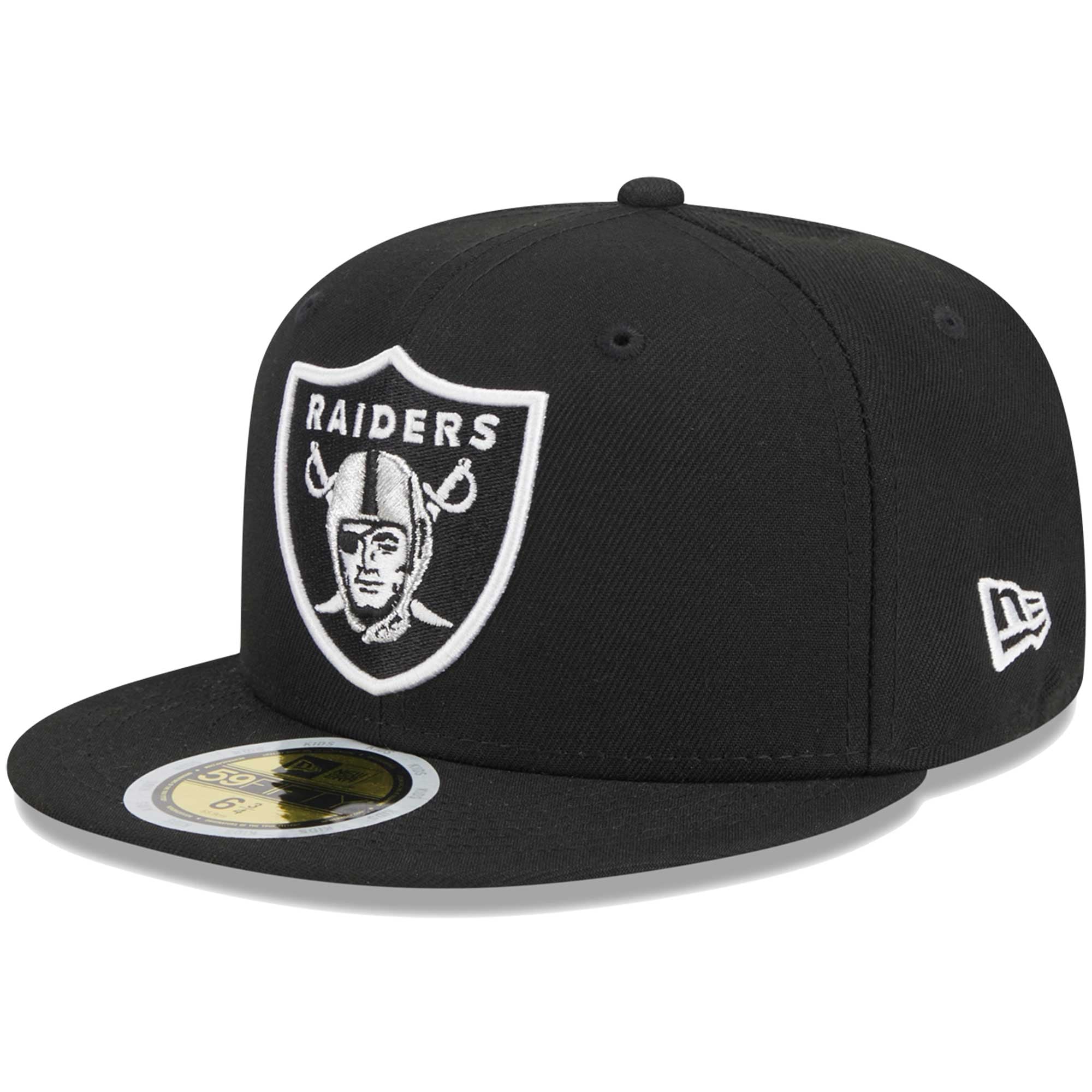 Casquette ajustée 59FIFTY Main des Las Vegas Raiders New Era noire pour jeune