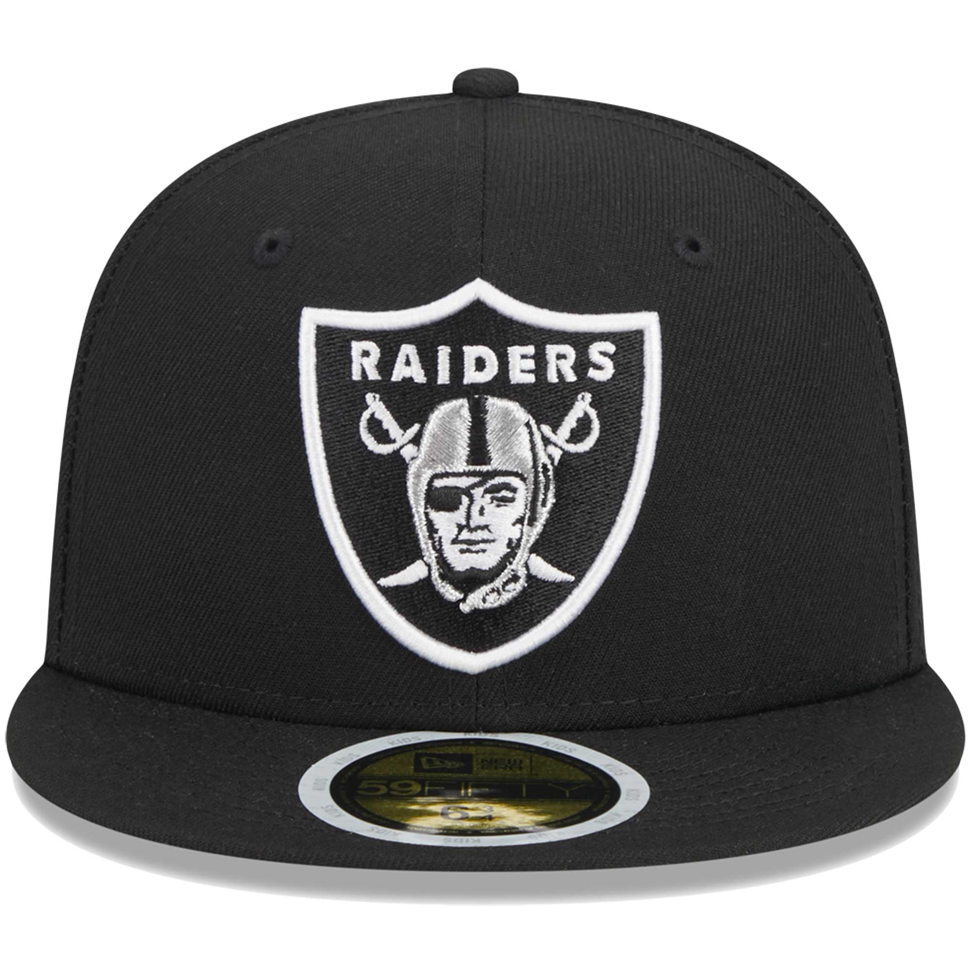 Casquette ajustée 59FIFTY Main des Las Vegas Raiders New Era noire pour jeune