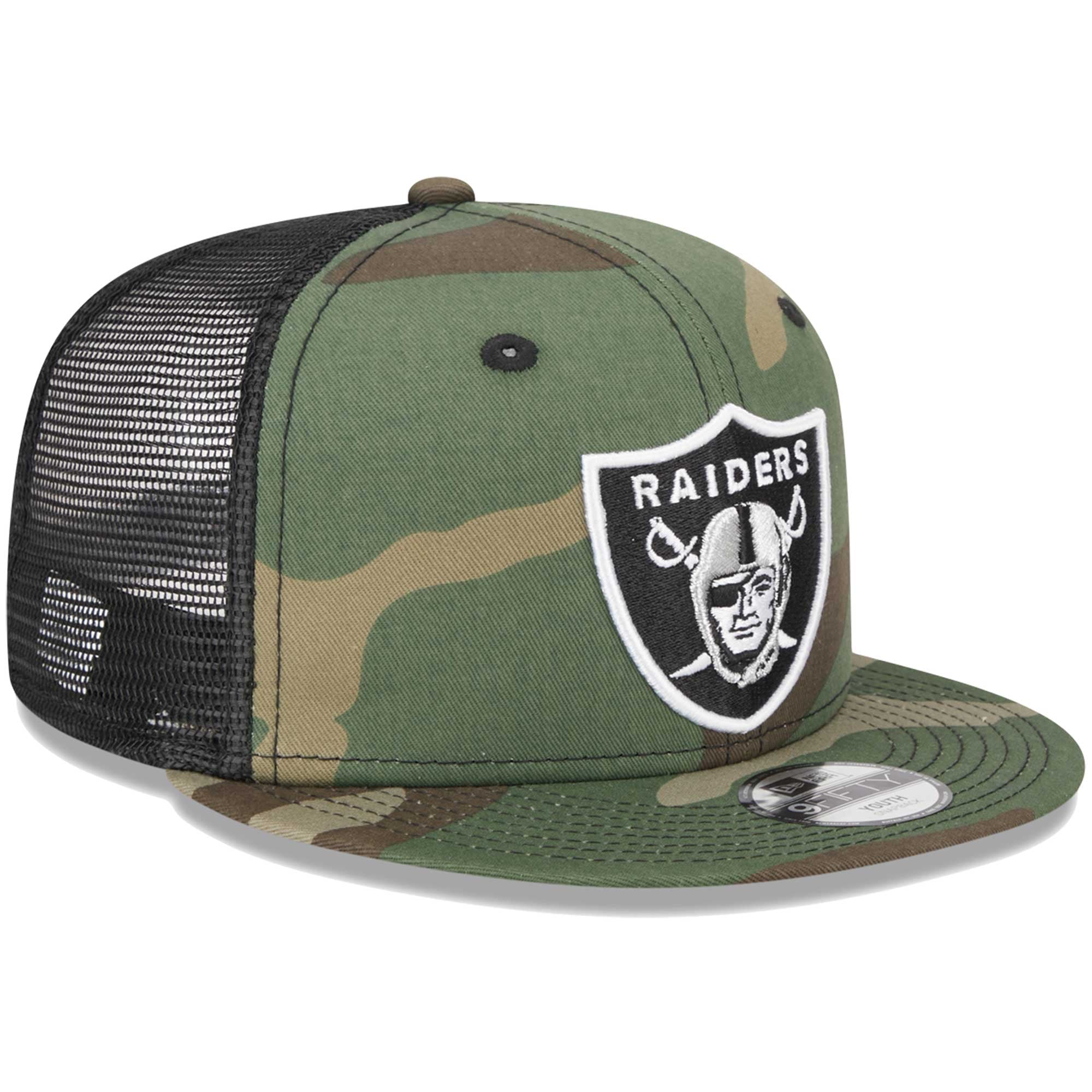 Casquette trucker 9FIFTY Snapback New Era Camo Las Vegas Raiders pour jeunes