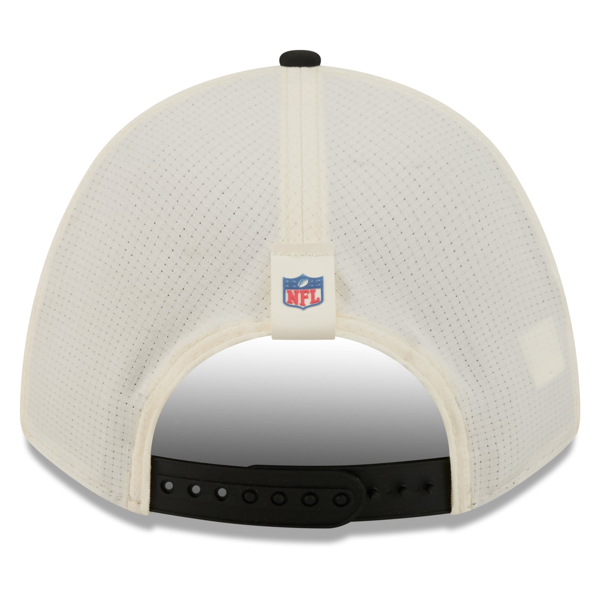 Youth New Era Cream/Black Las Vegas Raiders 2026 Training Camp 9FORTY M-Crown Adjustable Hat