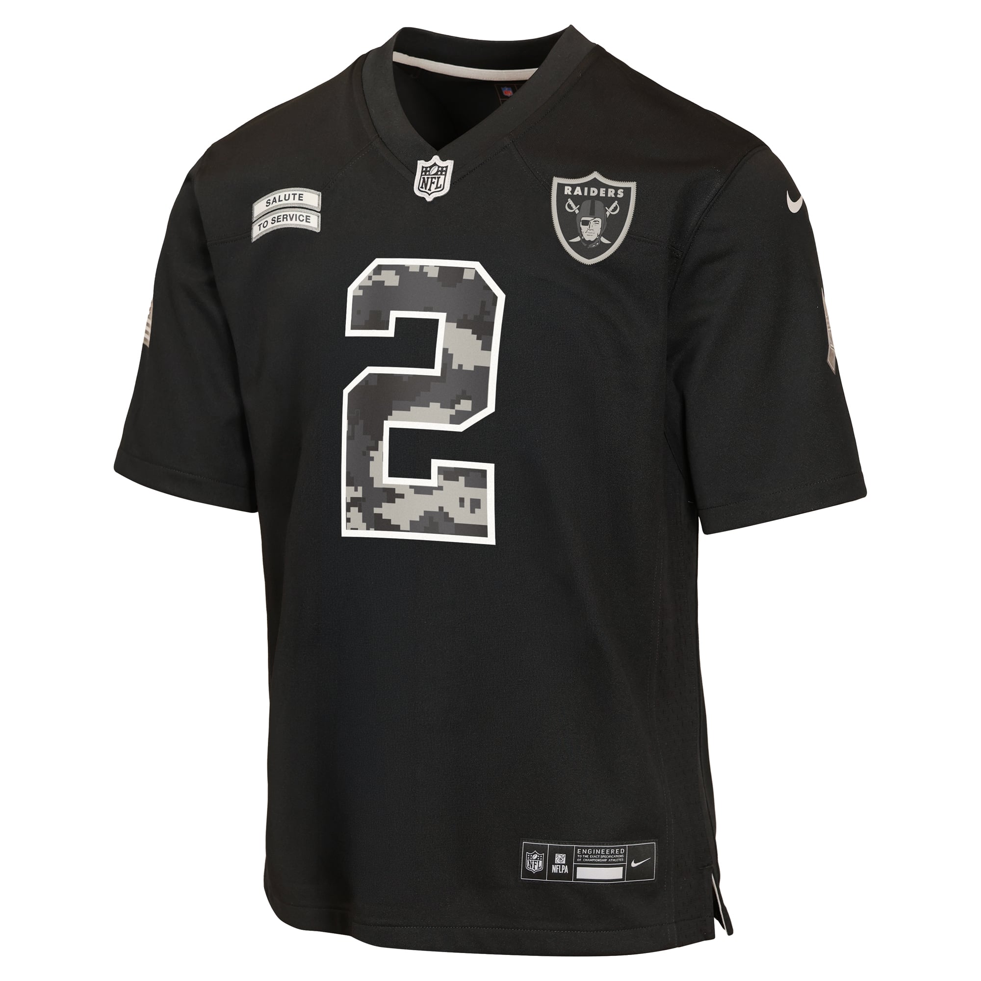 Maillot Nike Ashton Jeanty noir pour enfant, Las Vegas Raiders, match Salute to Service 2026