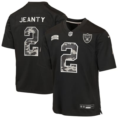 Ashton Jeanty Las Vegas Raiders Nike Youth 2026 Salute to Service Game Jersey  - Black