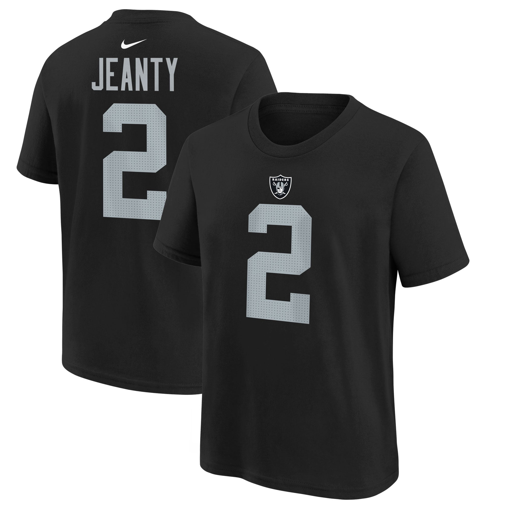 Maillot de match Nike Ashton Jeanty noir pour enfant, équipe des Raiders Las Vegas