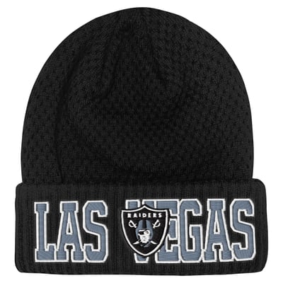 Las Vegas Raiders Outerstuff Youth Heat Check Cuffed Knit Hat - Black