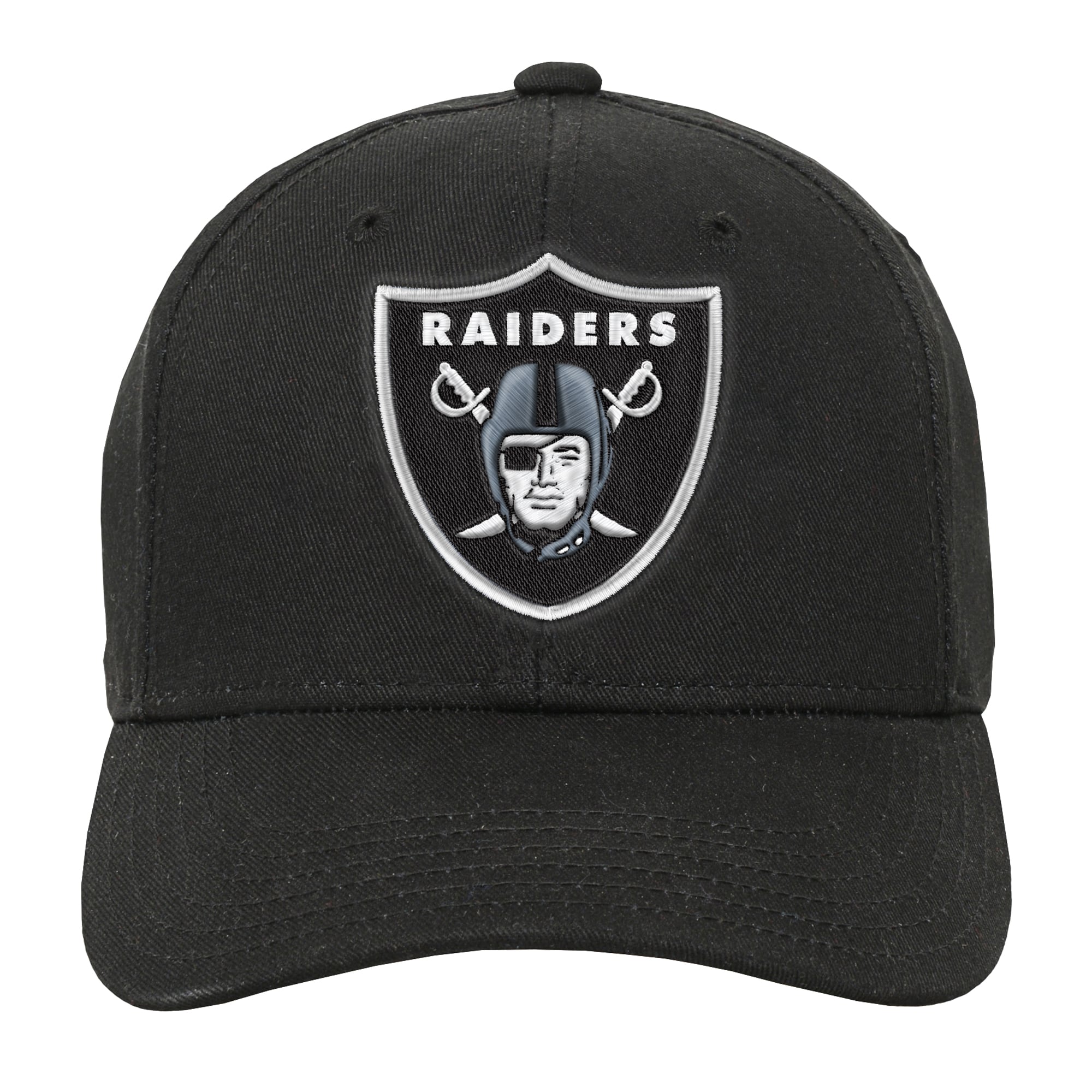 Youth Outerstuff Black Las Vegas Raiders Pre-Curved Snapback Hat