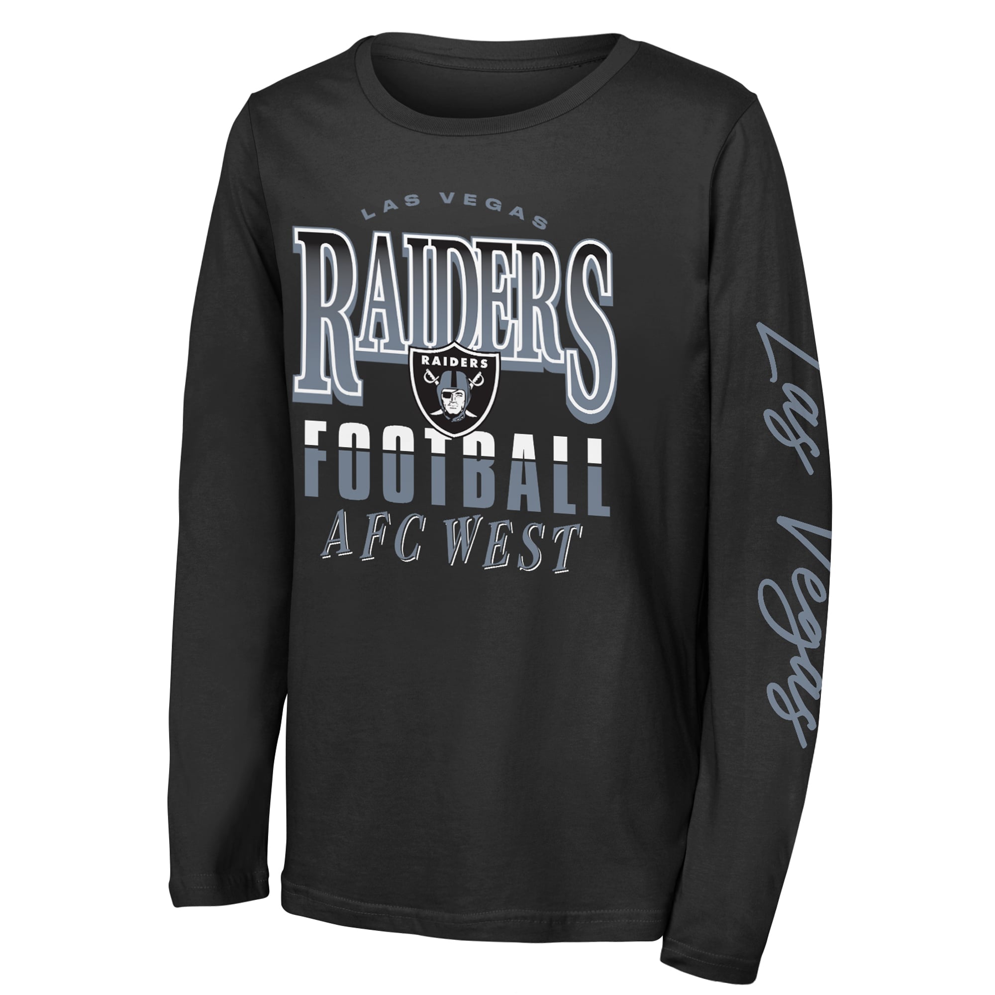 T-shirt à manches longues Youth Outerstuff Black Las Vegas Raiders Real Ones