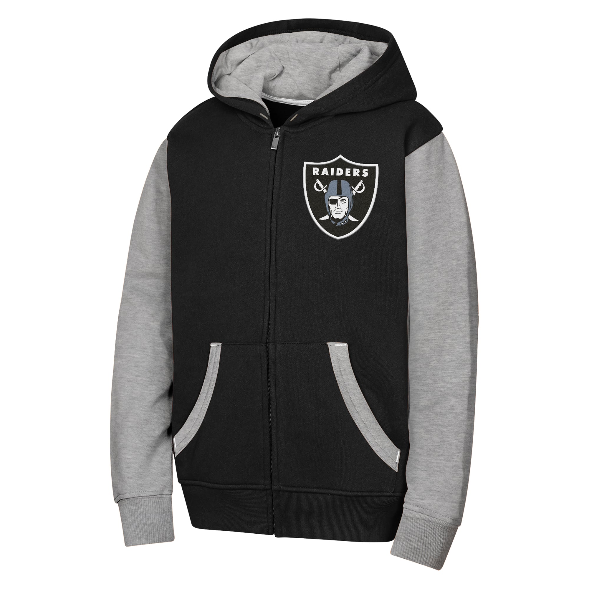 Sweat à capuche zippé Youth Outerstuff noir Las Vegas Raiders Stadium Colorblock