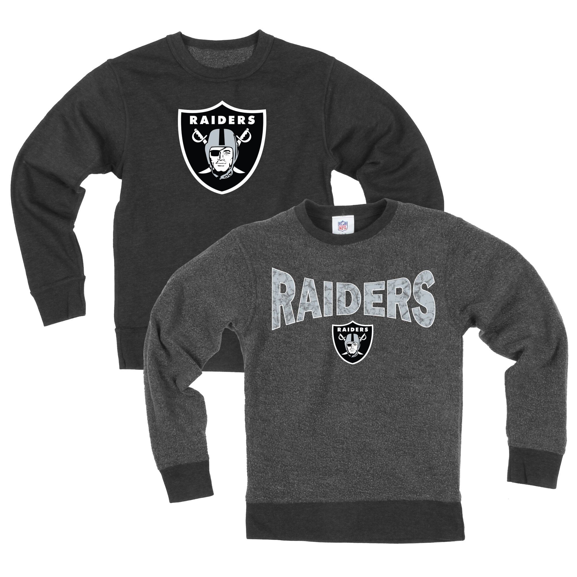 Youth Wes & Willy Black Las Vegas Raiders Reversible Fleece Sweatshirt